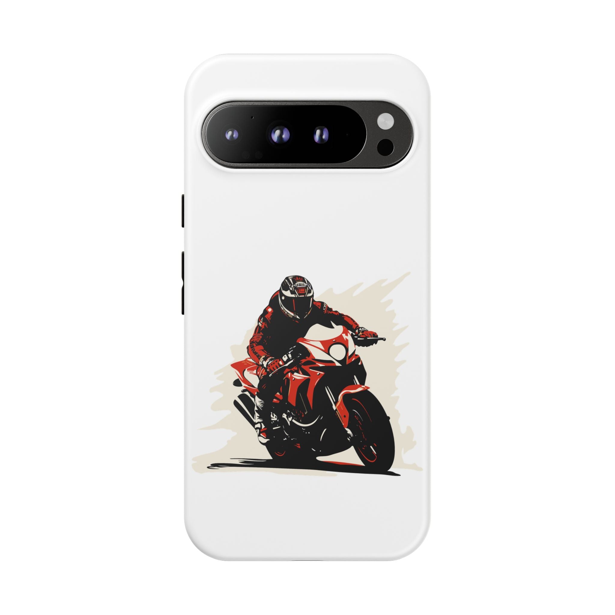 Motorcycle Phone Case, Tough Cases for Riders, Biker Accessory, Gifts for Motorcyclists, Red Bike Design