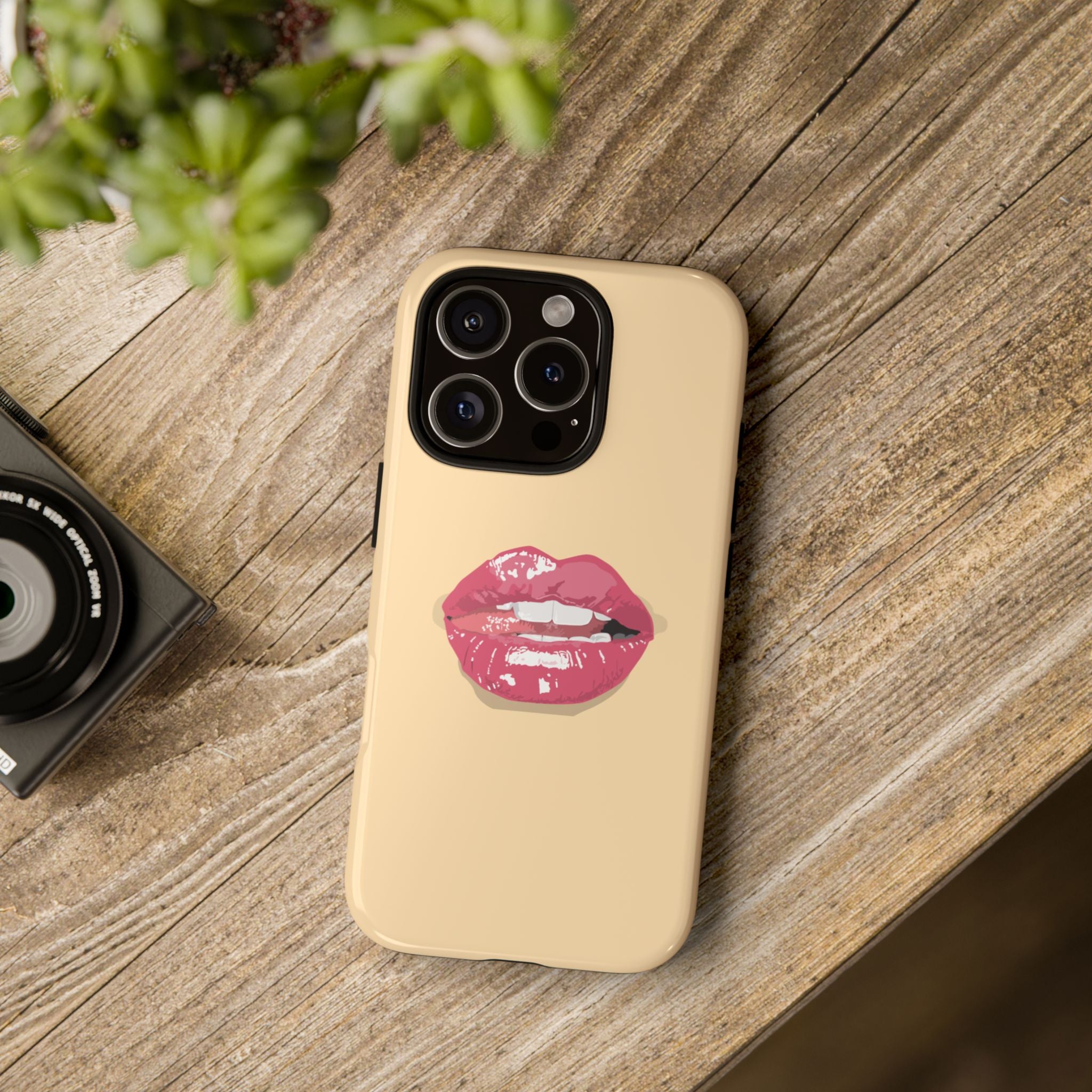 Stylish Phone Case with Lip Print, Trendy Mobile Cover, Fashion Accessory, Gift for Her, Cute Cell Phone Case