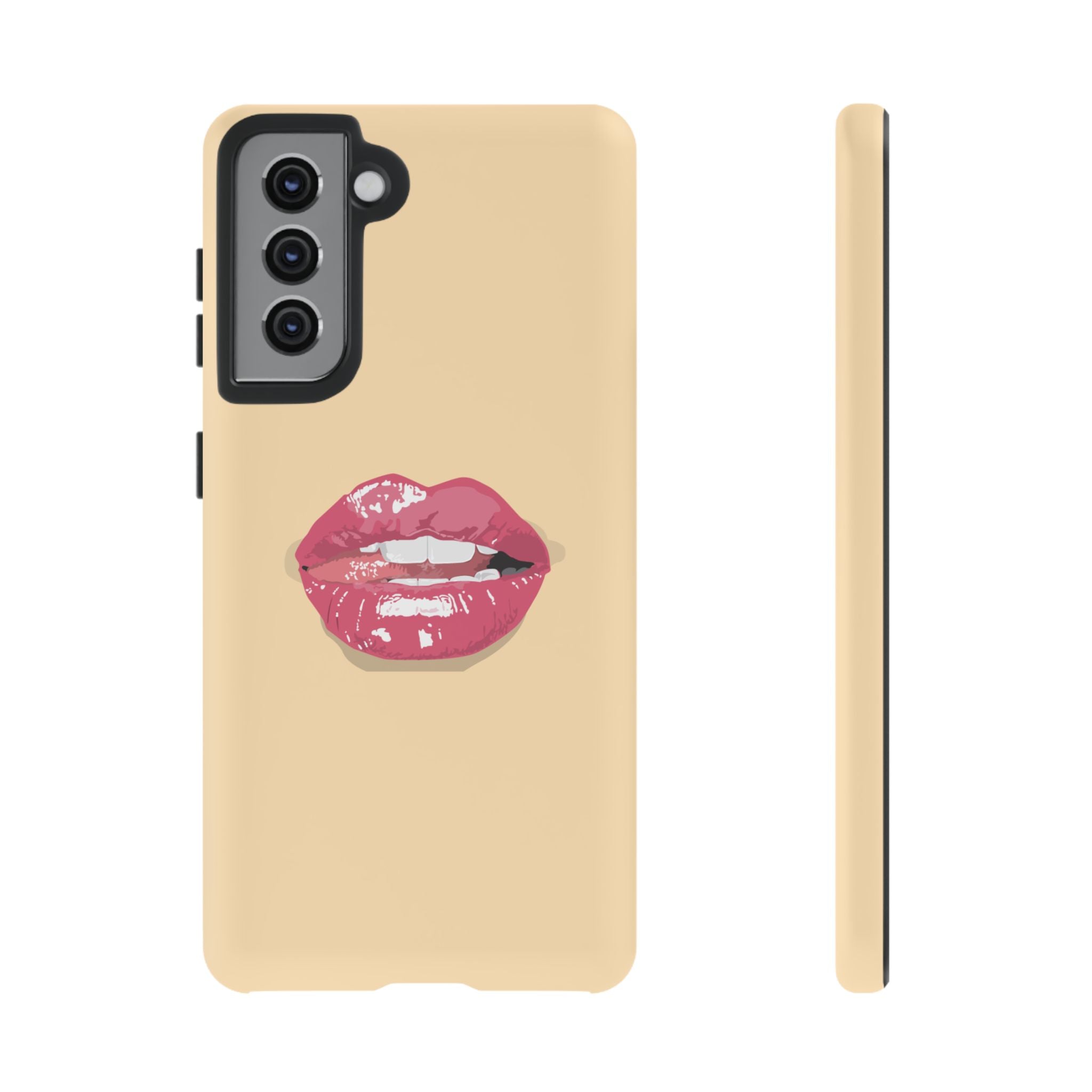 Stylish Phone Case with Lip Print, Trendy Mobile Cover, Fashion Accessory, Gift for Her, Cute Cell Phone Case
