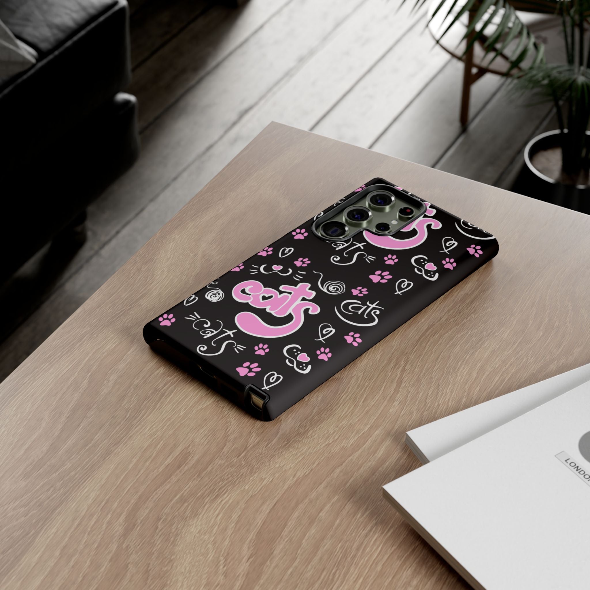 Cute Cat Print Phone Cases, Tough Cases for Cat Lovers, Pet Phone Cover, Gift for Cat Moms, Stylish Phone Accessories