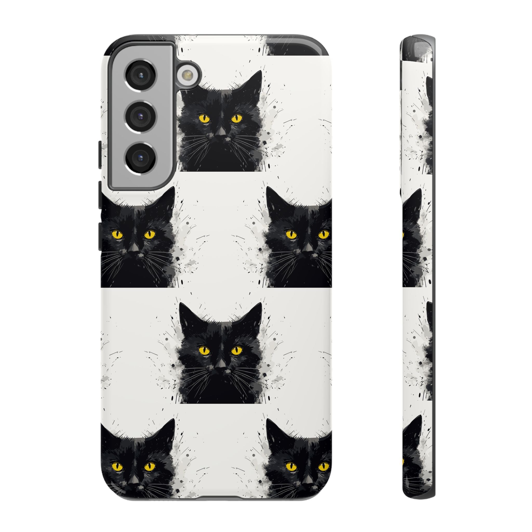 Black Cat Phone Case, Tough Cases, Cat Lover Gift, Unique Design, Halloween, Animal Accessories, Custom Phone Cover