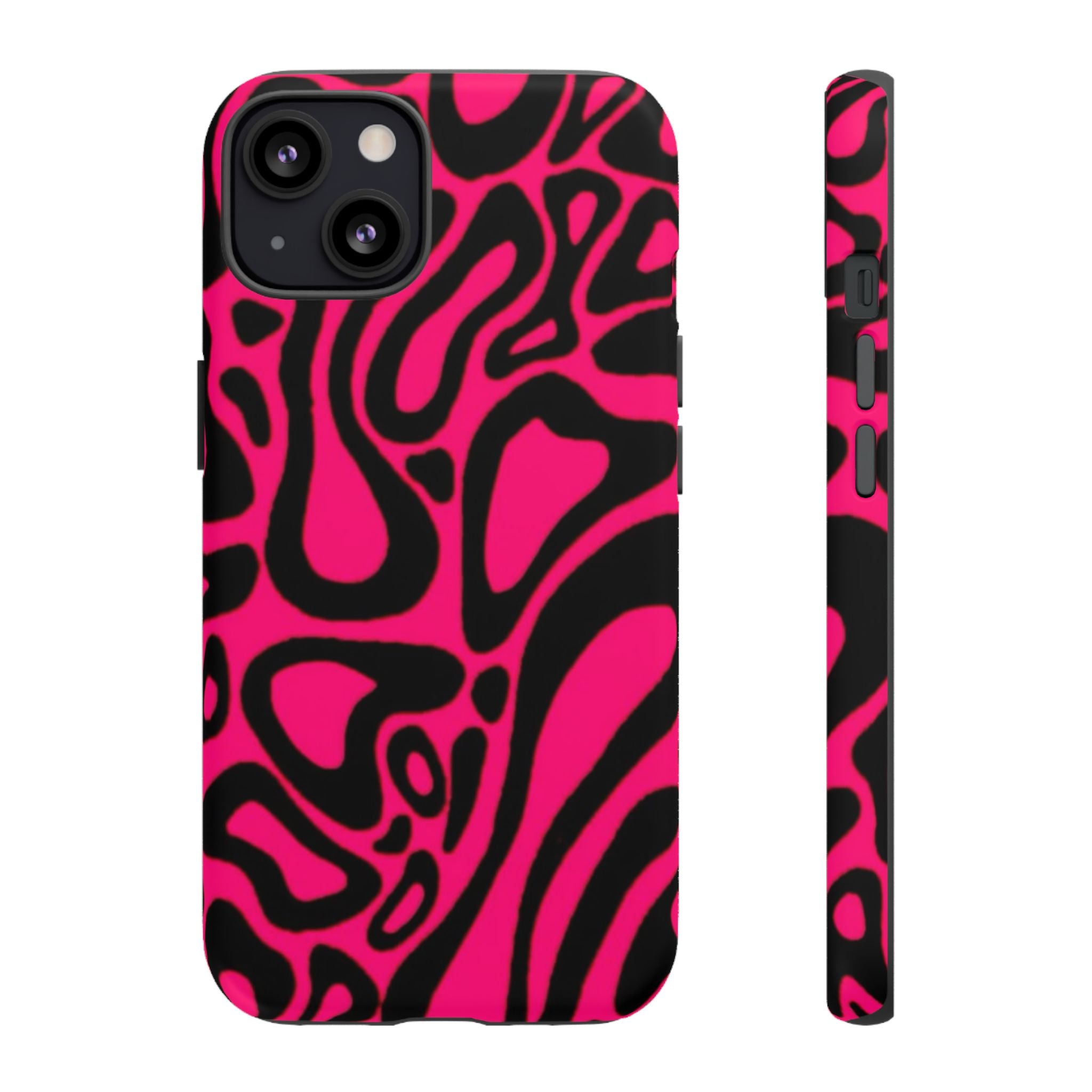Bold Pink Patterned Phone Case, Stylish Tough Case, Trendy Accessory, Gift for Her, Tech Protection