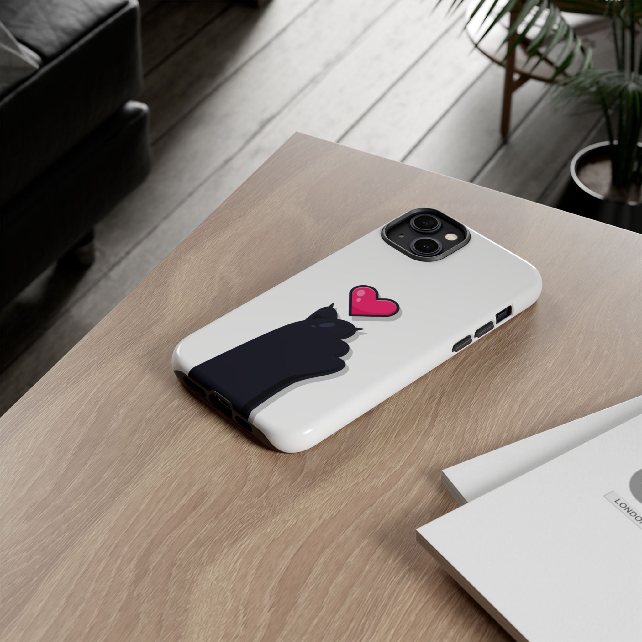 Cute Cat Love Phone Case, Tough Cell Phone Cover, Animal Lover Gifts, Pet Parent Accessories, Valentine's Day Essentials