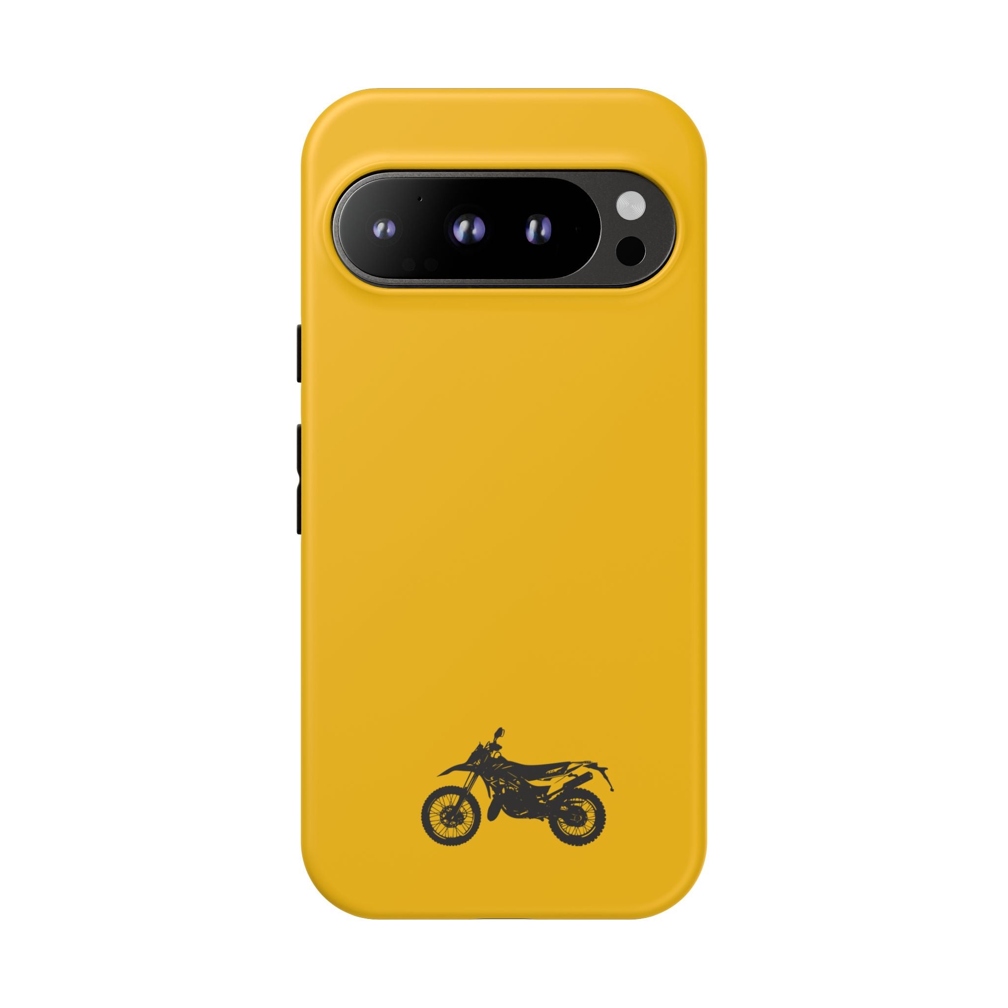 Motorcycle Phone Case, Tough Phone Cover, Gift for Bikers, Durable Tech Accessory, Yellow Motorcycle Design