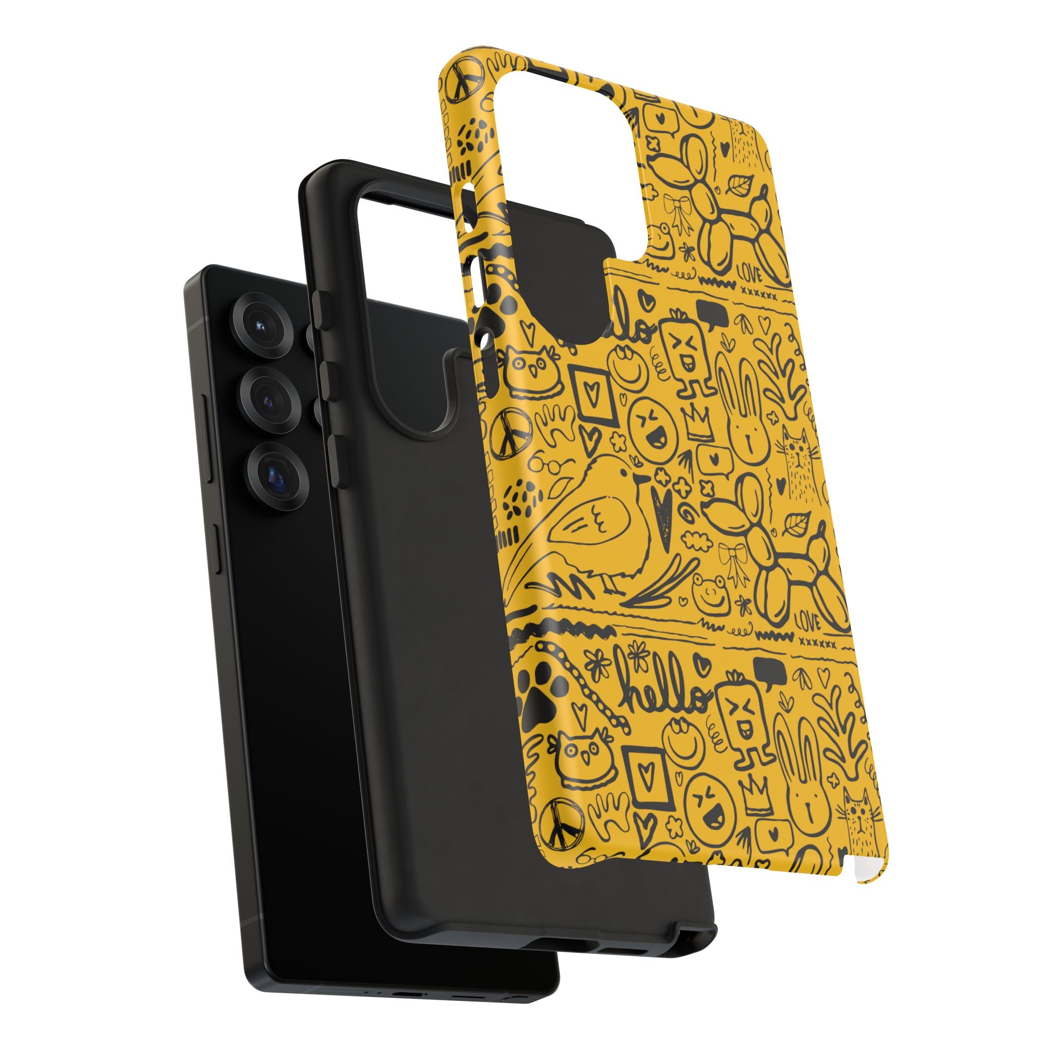 Vibrant Phone Case, Cute Yellow Floral iPhone Cover, Stylish Tough Case, Fun Phone Accessory, Perfect Gift for Teens