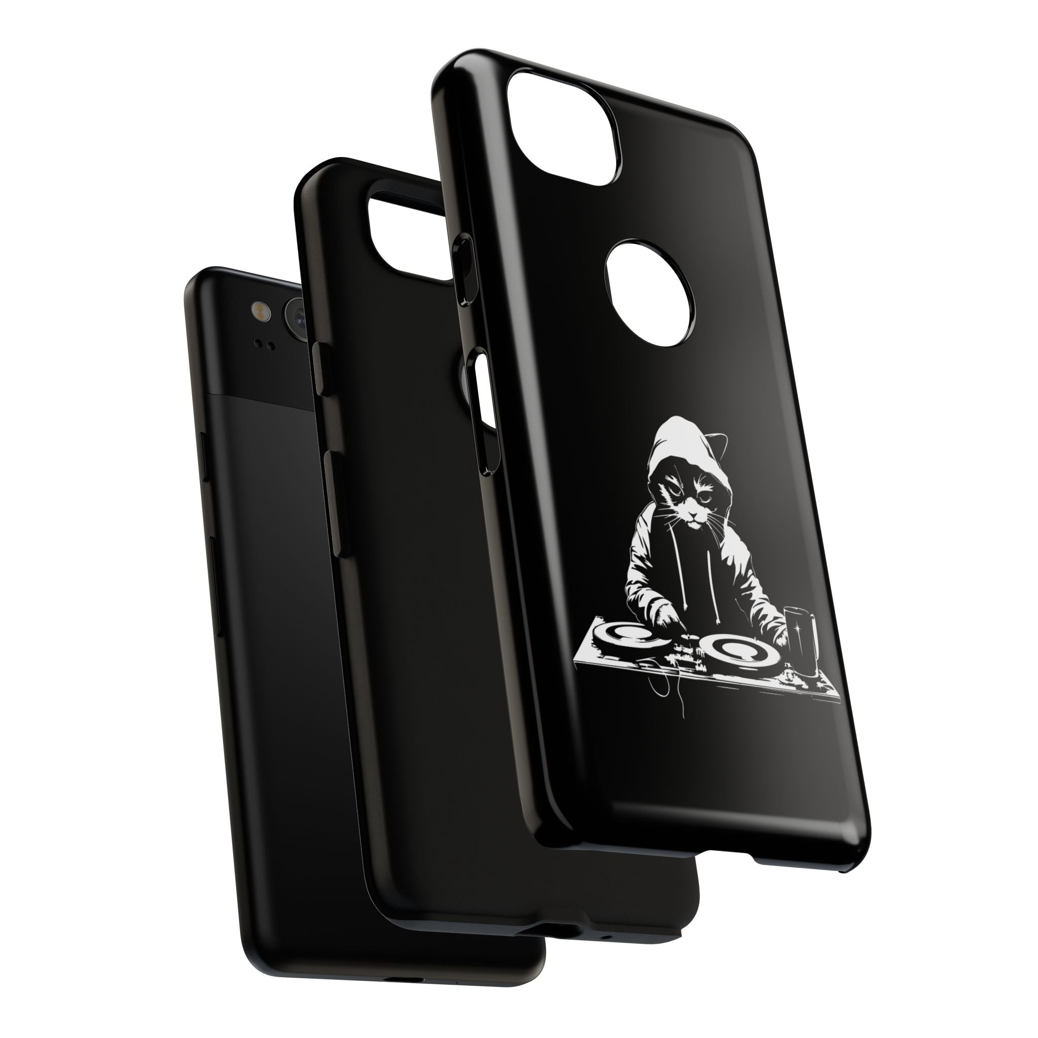 DJ Cat Phone Case, Tough Phone Cover, Pet Lover Gift, Music Enthusiast Accessory, Cute Cat Decor, Unique Case Design
