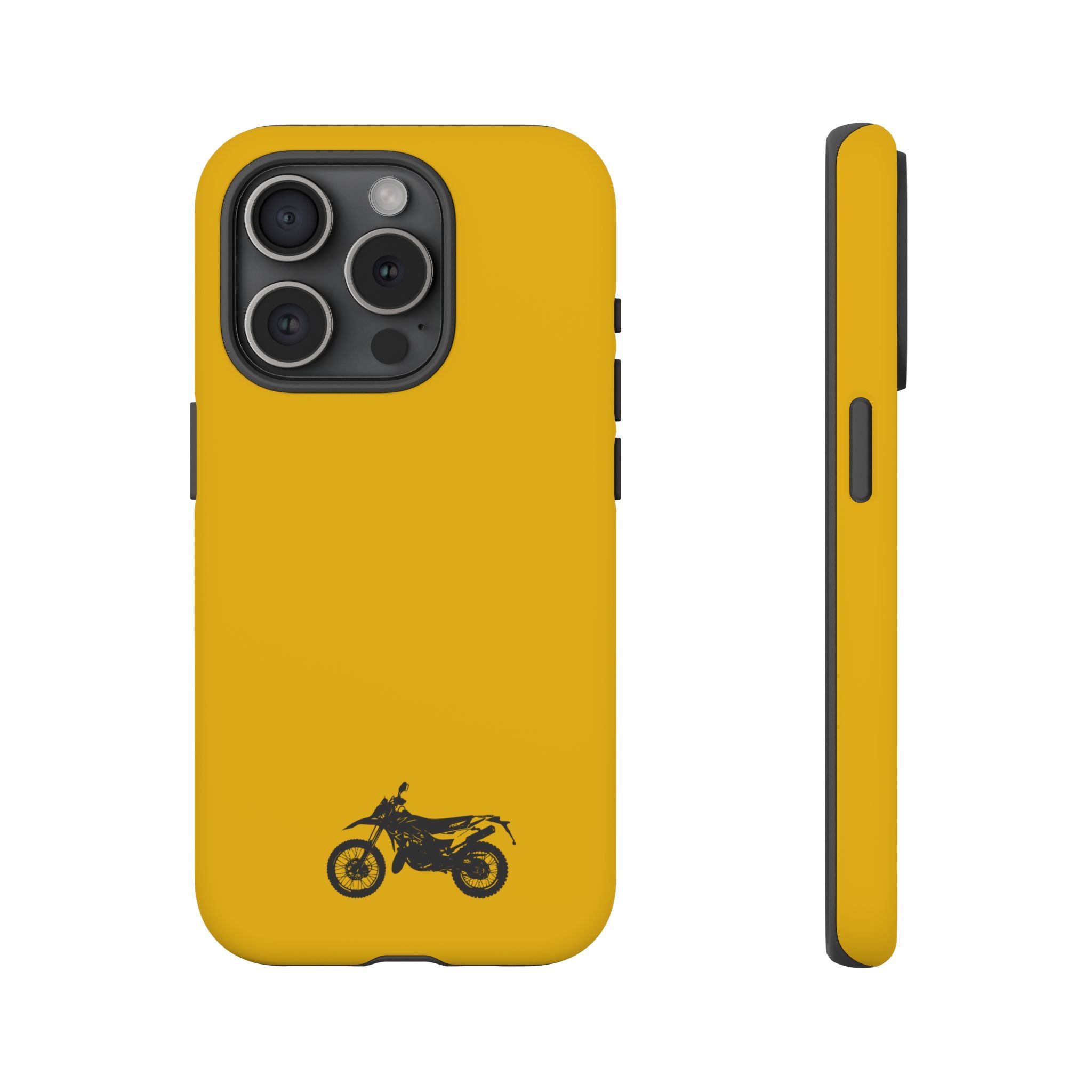 Motorcycle Phone Case, Tough Phone Cover, Gift for Bikers, Durable Tech Accessory, Yellow Motorcycle Design