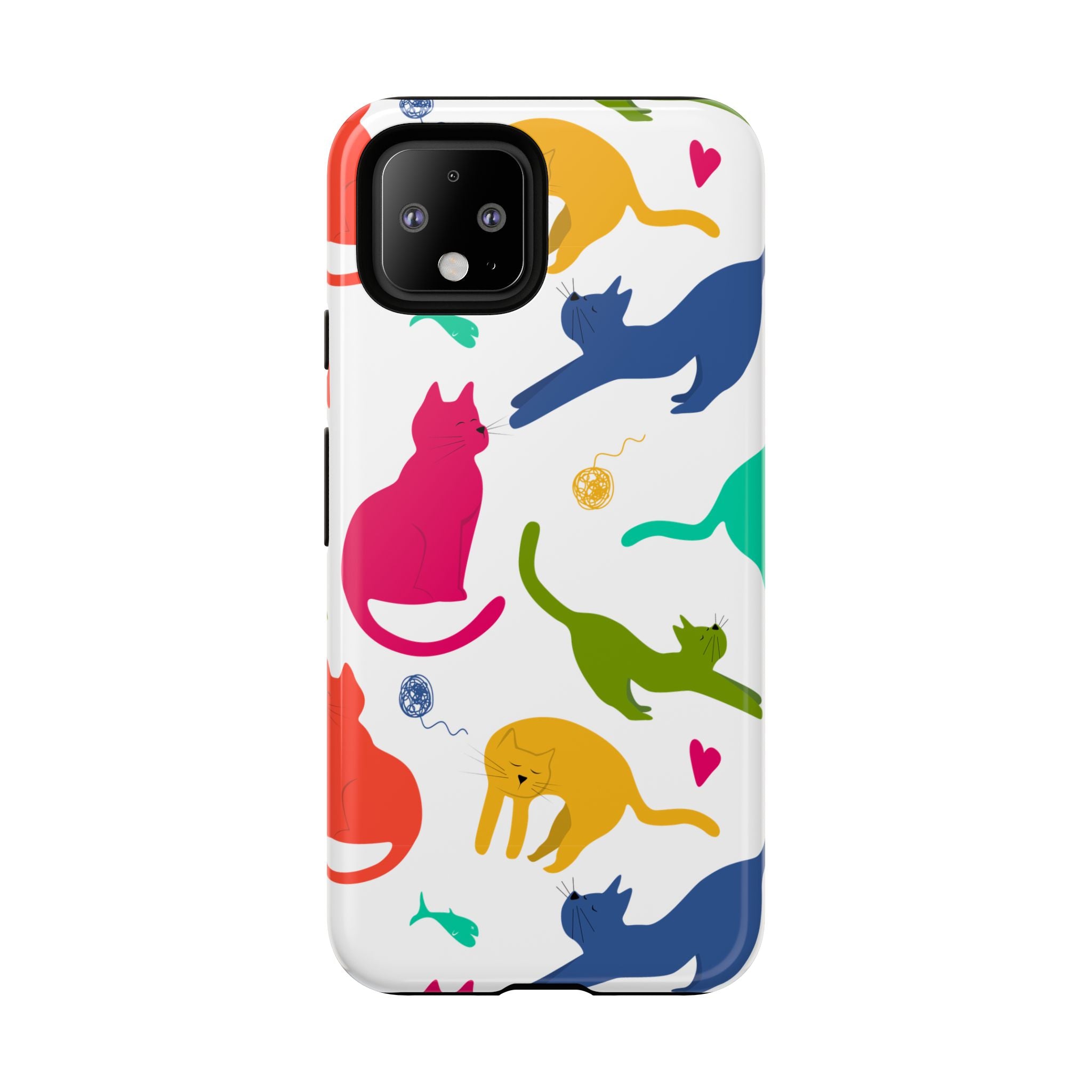 Colorful Cat Phone Case, Fun Pet Lover Gift, Tough Phone Cover, Cute Cat Accessories, Animal Theme Decor