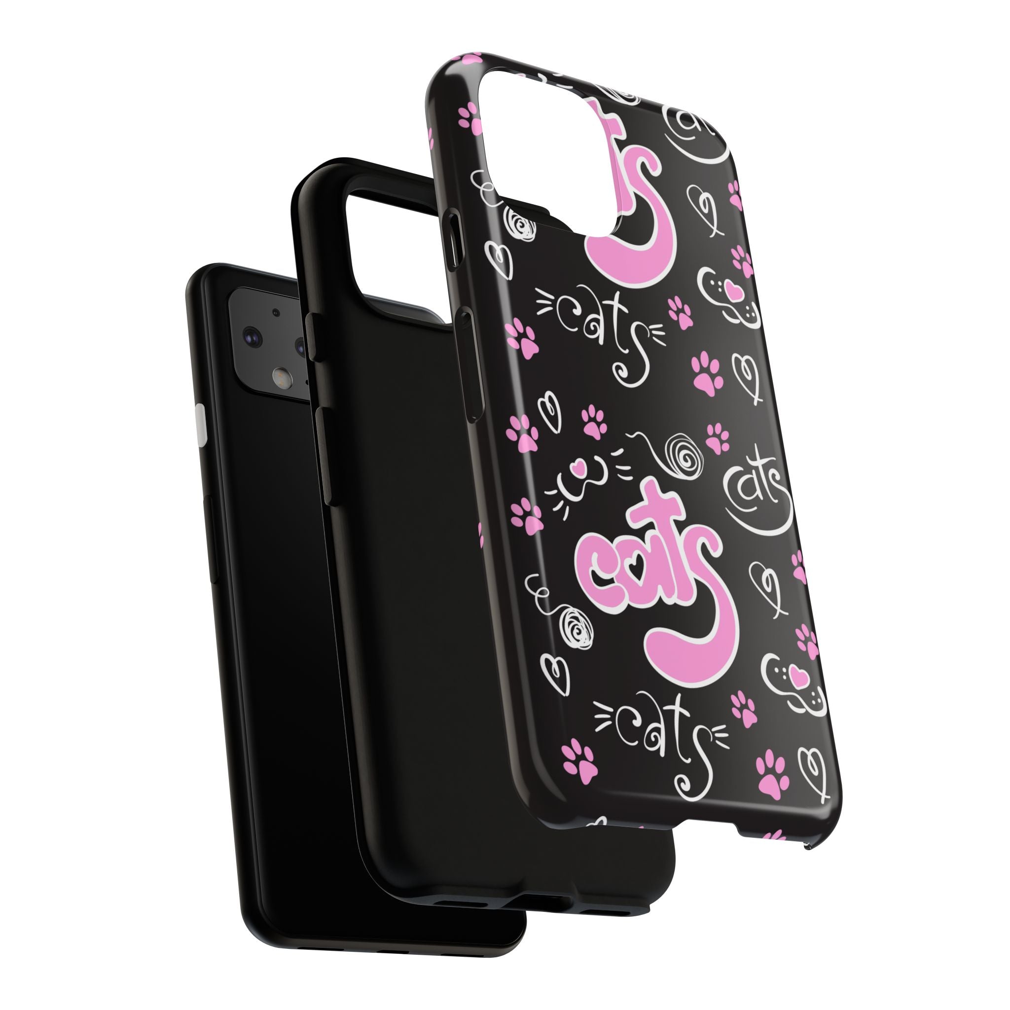 Cute Cat Print Phone Cases, Tough Cases for Cat Lovers, Pet Phone Cover, Gift for Cat Moms, Stylish Phone Accessories