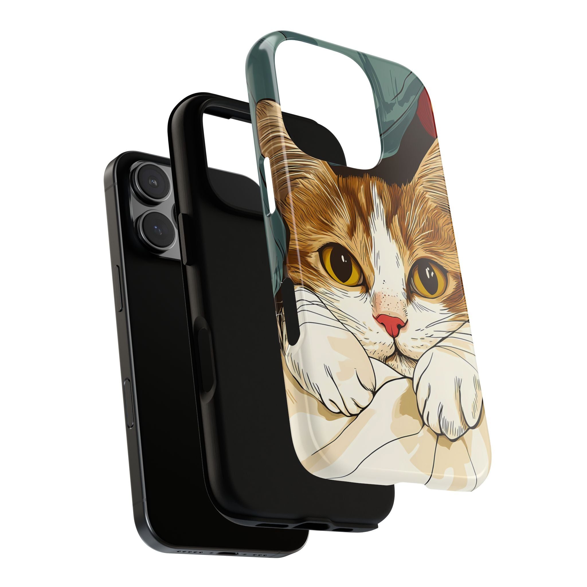 Cute Cat Phone Case - Ideal for Cat Lovers, Pet Owners, Birthday Gifts, Smartphone Accessories, Funny Pet Humor