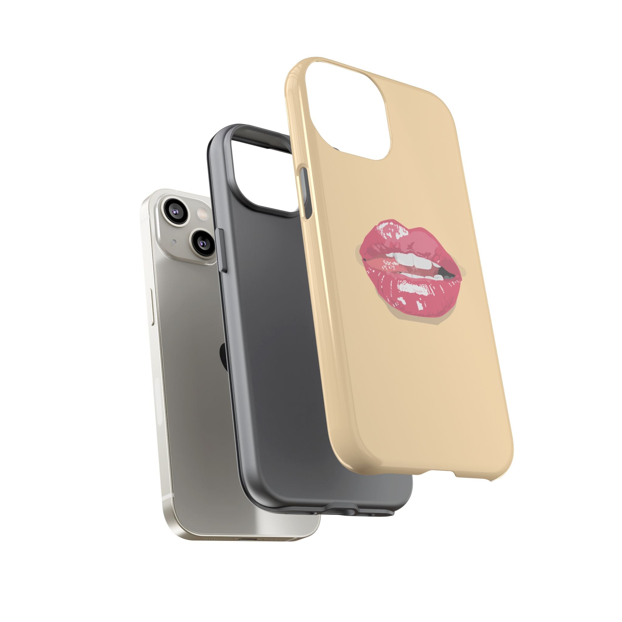 Stylish Phone Case with Lip Print, Trendy Mobile Cover, Fashion Accessory, Gift for Her, Cute Cell Phone Case
