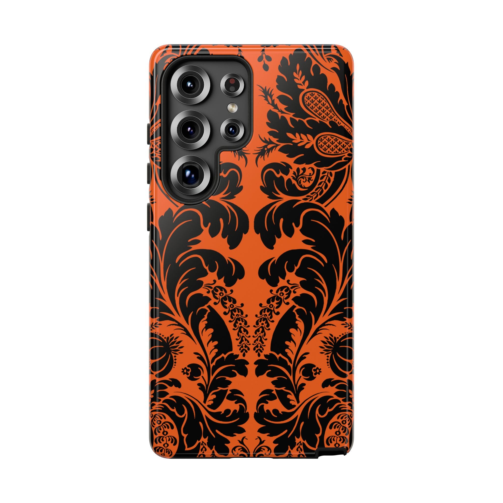 Elegant Phone Case with Orange Floral Design | Tough Cases, Smartphone Cover, Gift for Her, Floral Patterns, Stylish Accessories