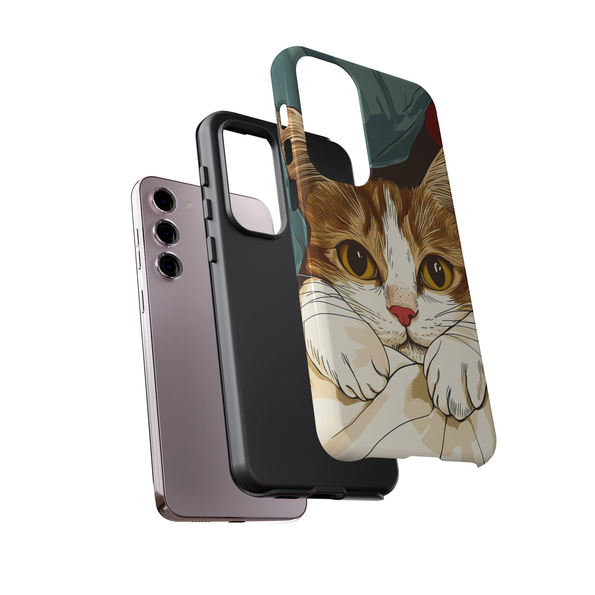 Cute Cat Phone Case - Ideal for Cat Lovers, Pet Owners, Birthday Gifts, Smartphone Accessories, Funny Pet Humor