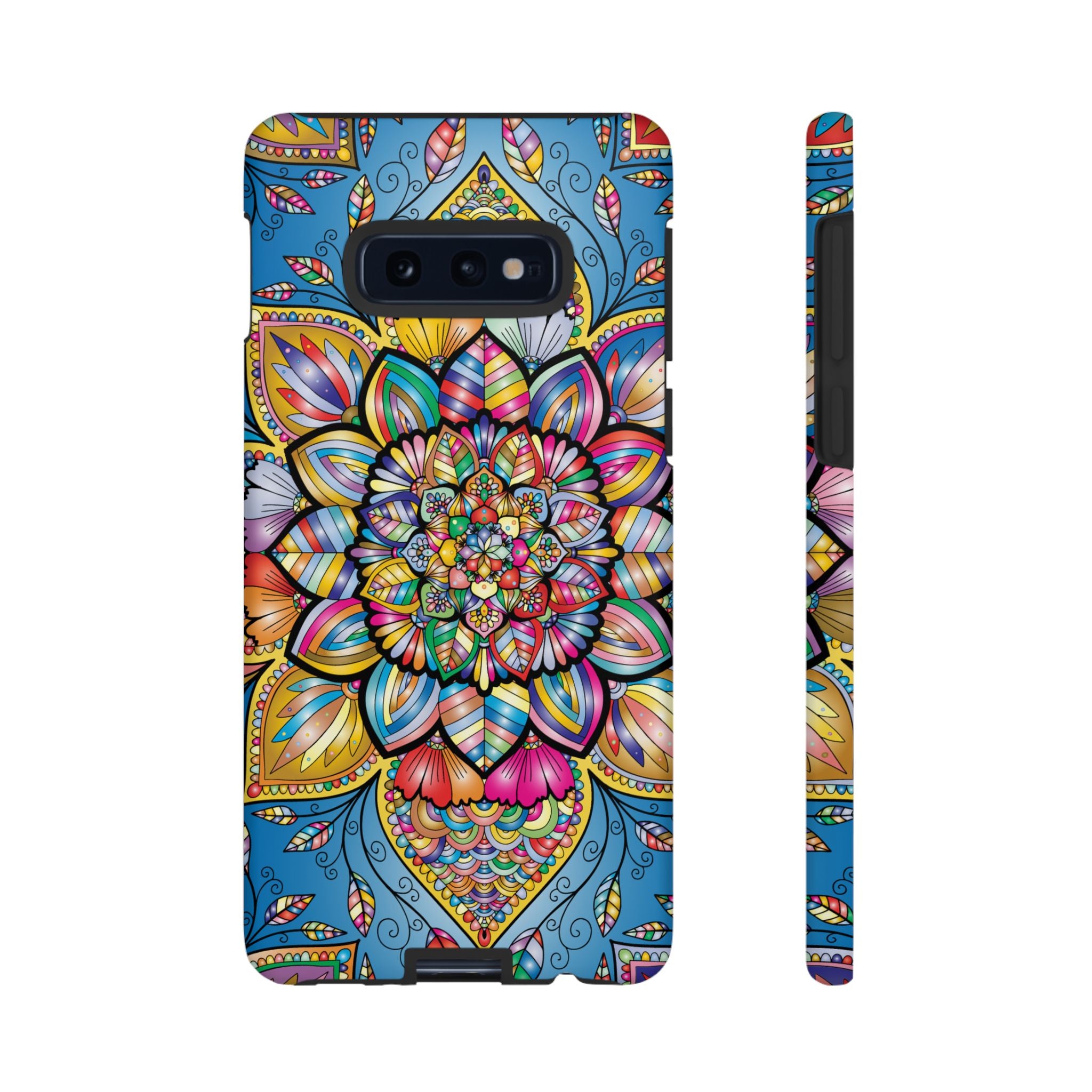 Vibrant Floral Phone Case, Tough Phone Cover, Colorful Mobile Accessory, Artistic Gift, Mandala Design, Everyday Use