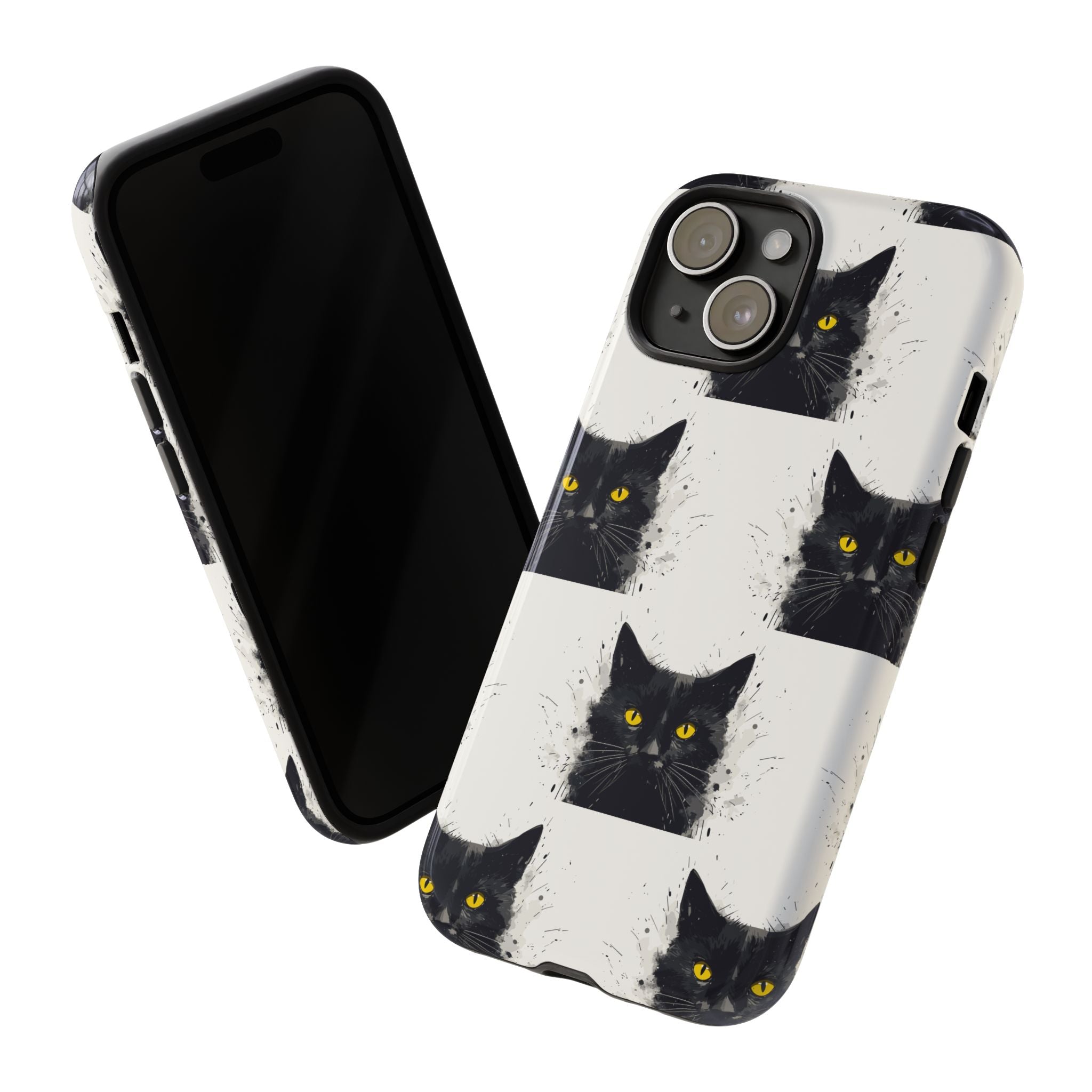 Black Cat Phone Case, Tough Cases, Cat Lover Gift, Unique Design, Halloween, Animal Accessories, Custom Phone Cover