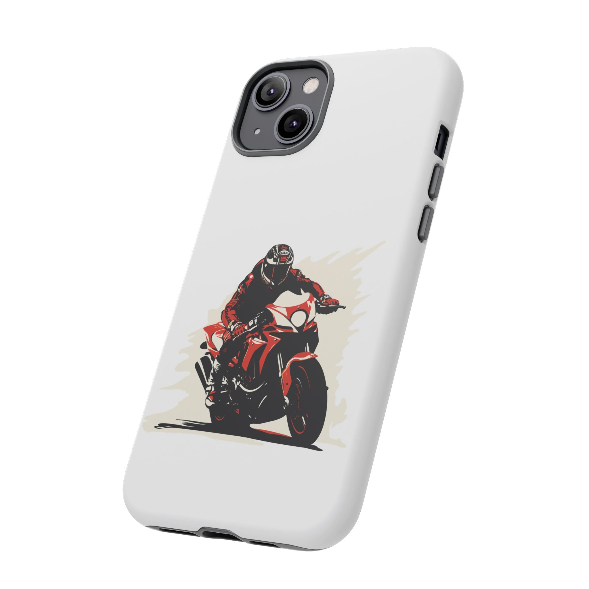Motorcycle Phone Case, Tough Cases for Riders, Biker Accessory, Gifts for Motorcyclists, Red Bike Design