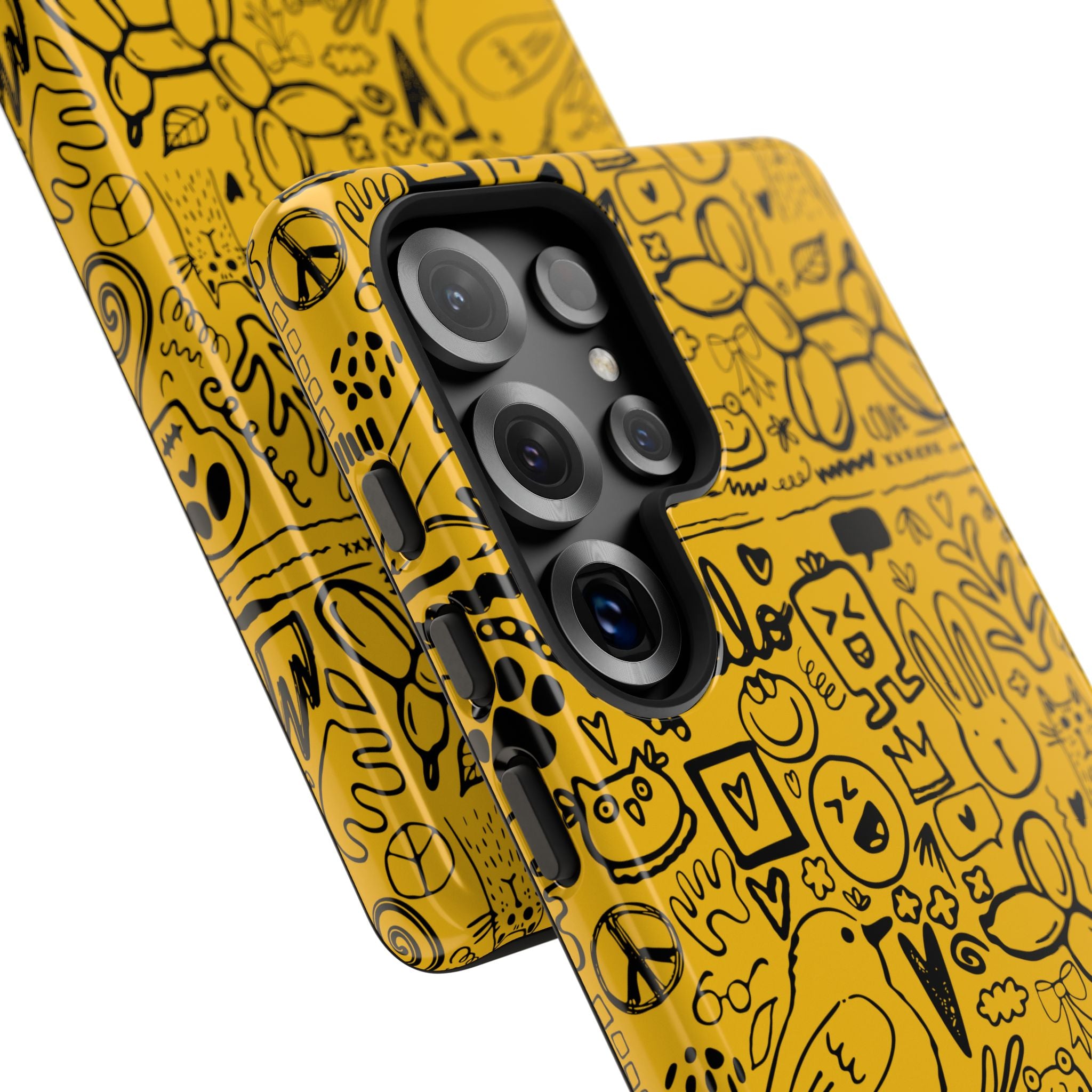 Vibrant Phone Case, Cute Yellow Floral iPhone Cover, Stylish Tough Case, Fun Phone Accessory, Perfect Gift for Teens