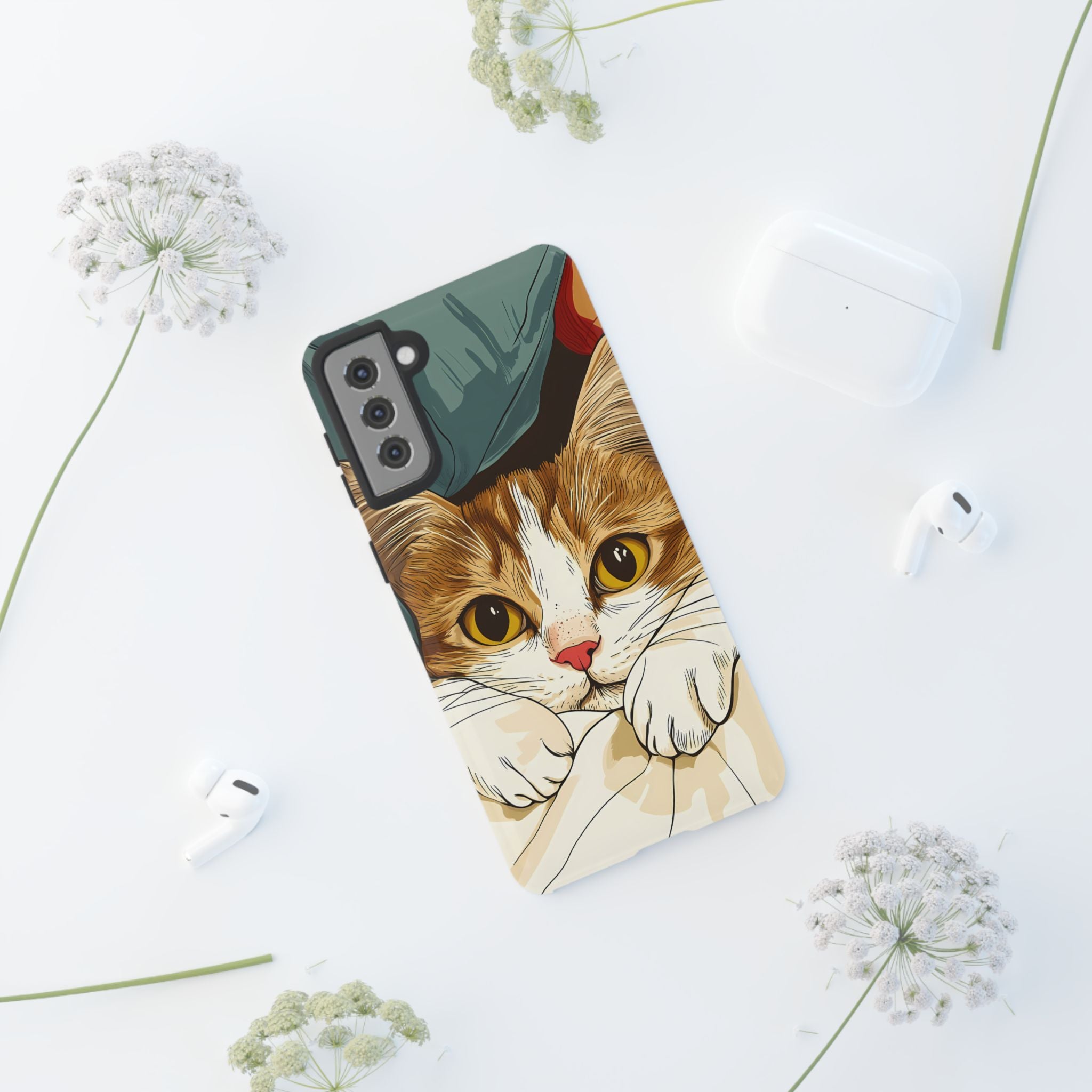 Cute Cat Phone Case - Ideal for Cat Lovers, Pet Owners, Birthday Gifts, Smartphone Accessories, Funny Pet Humor
