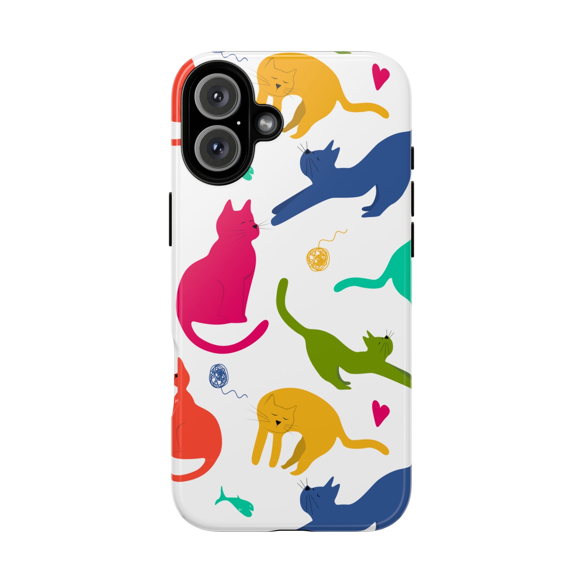 Colorful Cat Phone Case, Fun Pet Lover Gift, Tough Phone Cover, Cute Cat Accessories, Animal Theme Decor