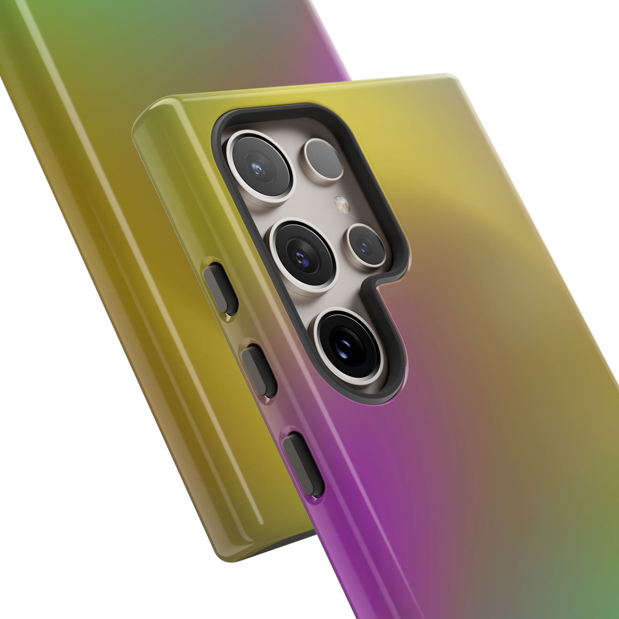 Vibrant Phone Case, Tough Cases, Colorful Phone Cover, Durable Mobile Case, Yellow Green Gradient Design