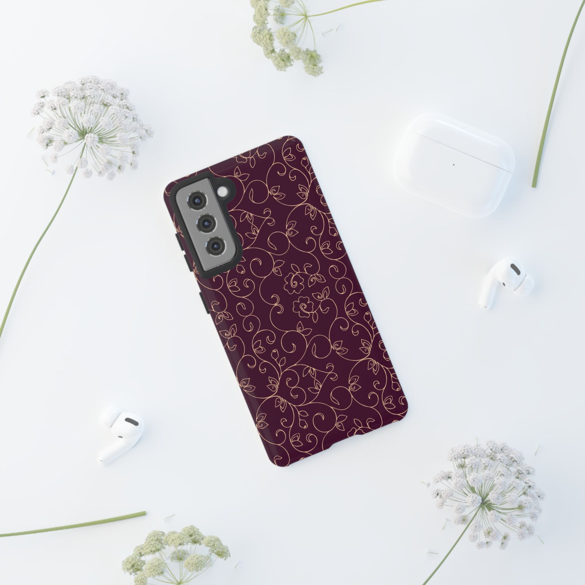 Elegant Floral Phone Case | Durable Mobile Cover, Gift for Her, Floral Design, Stylish Accessory, Phone Protection