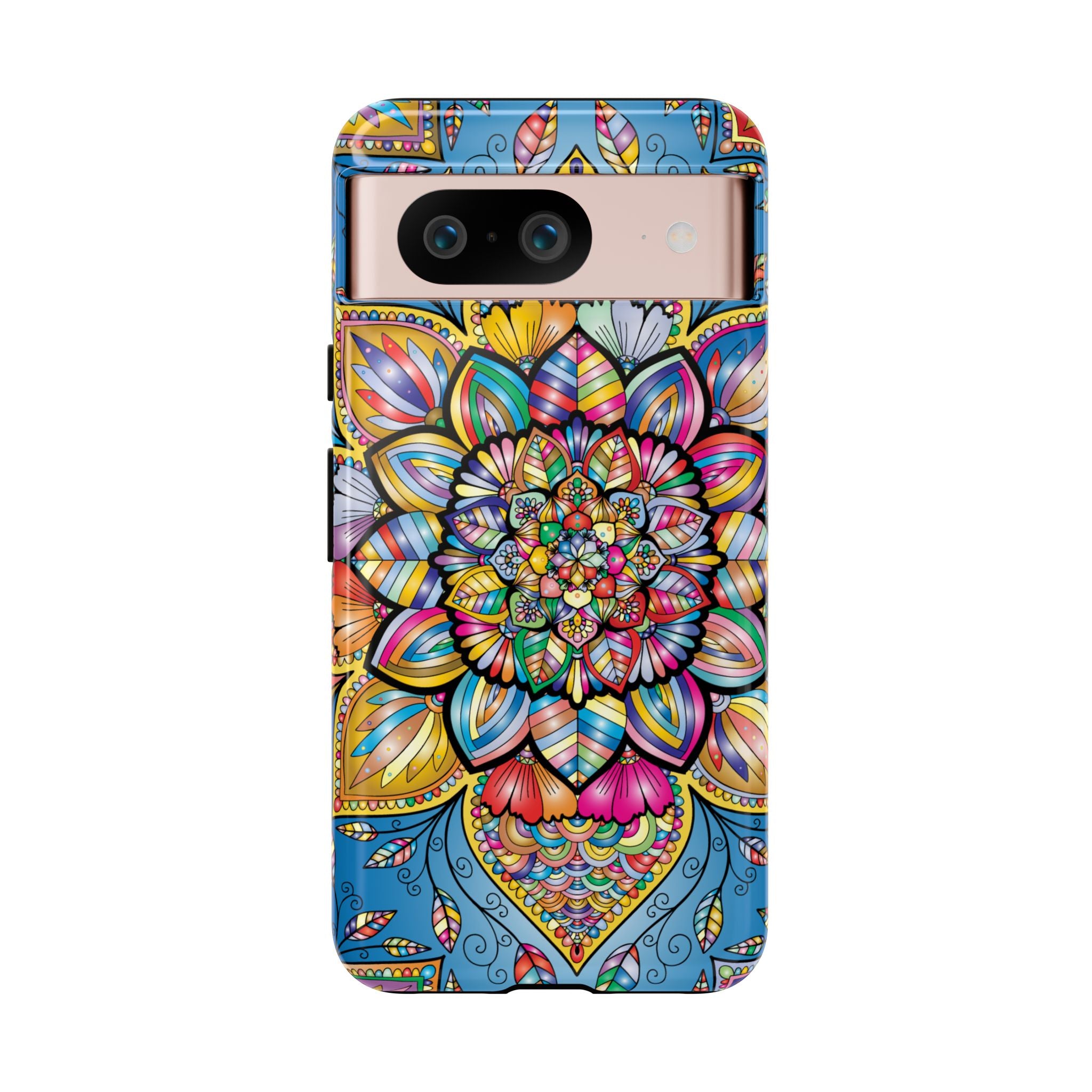 Vibrant Floral Phone Case, Tough Phone Cover, Colorful Mobile Accessory, Artistic Gift, Mandala Design, Everyday Use