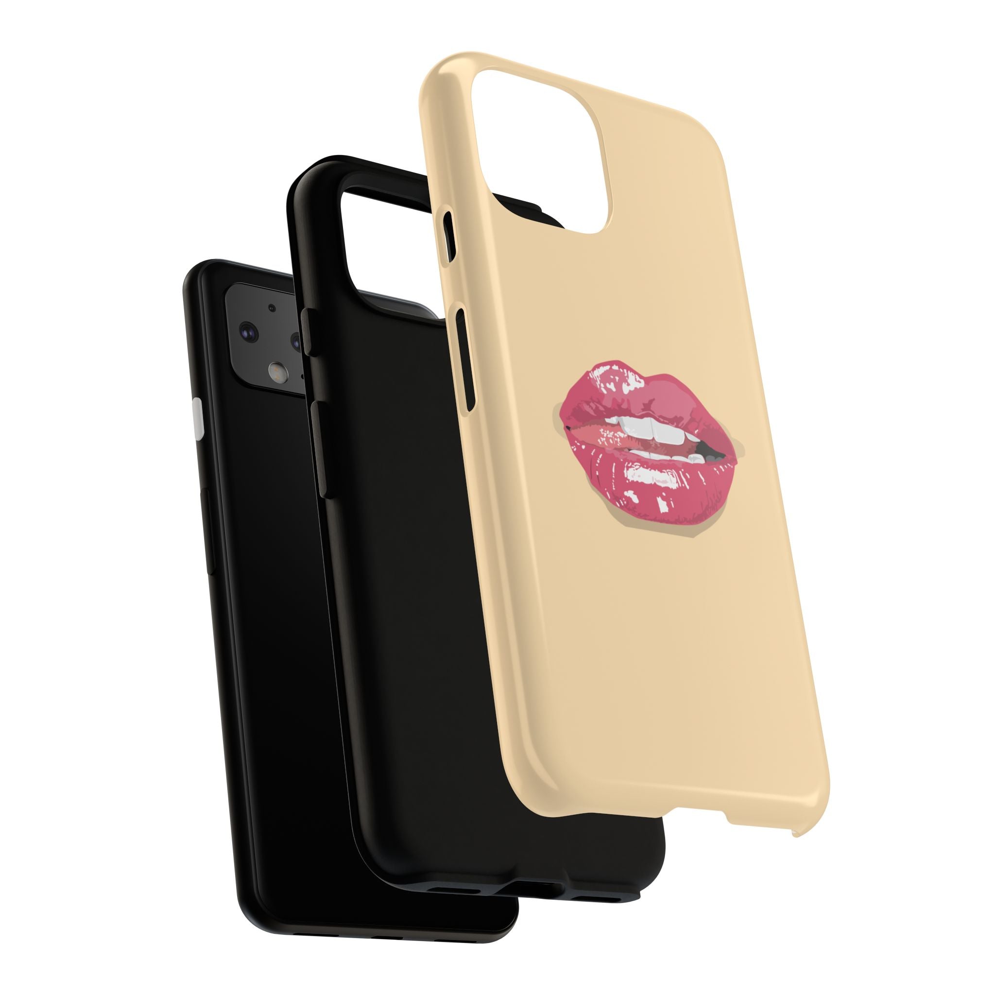 Stylish Phone Case with Lip Print, Trendy Mobile Cover, Fashion Accessory, Gift for Her, Cute Cell Phone Case
