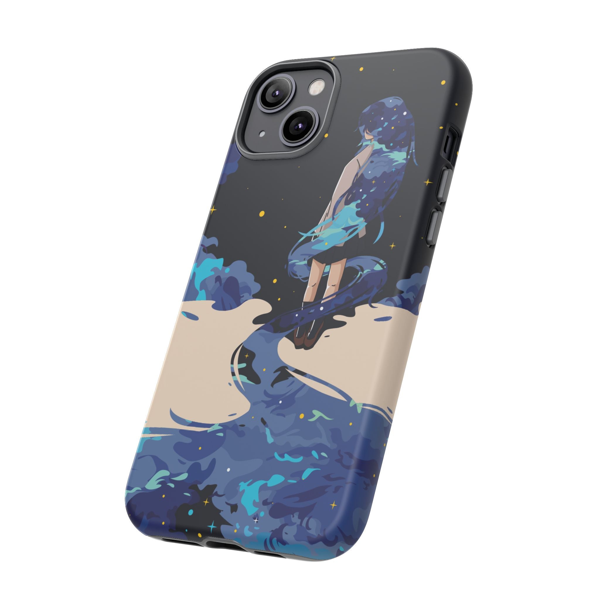 Galaxy-Inspired Phone Case, Celestial Design, Tough Phone Cover, Gift for Space Lovers, Artsy Accessories, Unique Merchandise
