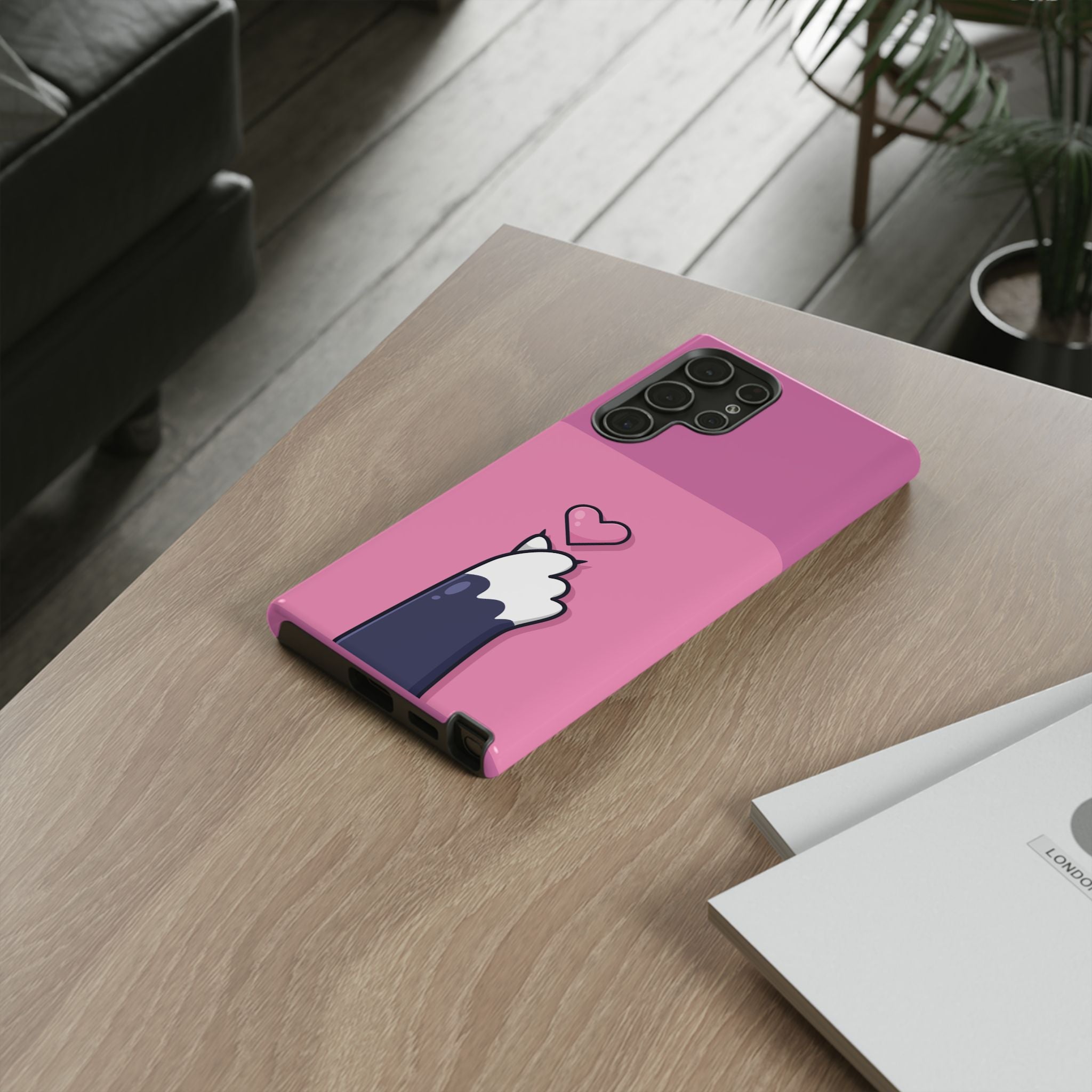 Cute Cat Paw Phone Case, Playful Pet Lover Gift, Animal Print Phone Cover, Heart Design Case, Fun Feminine Case, Kawaii Style