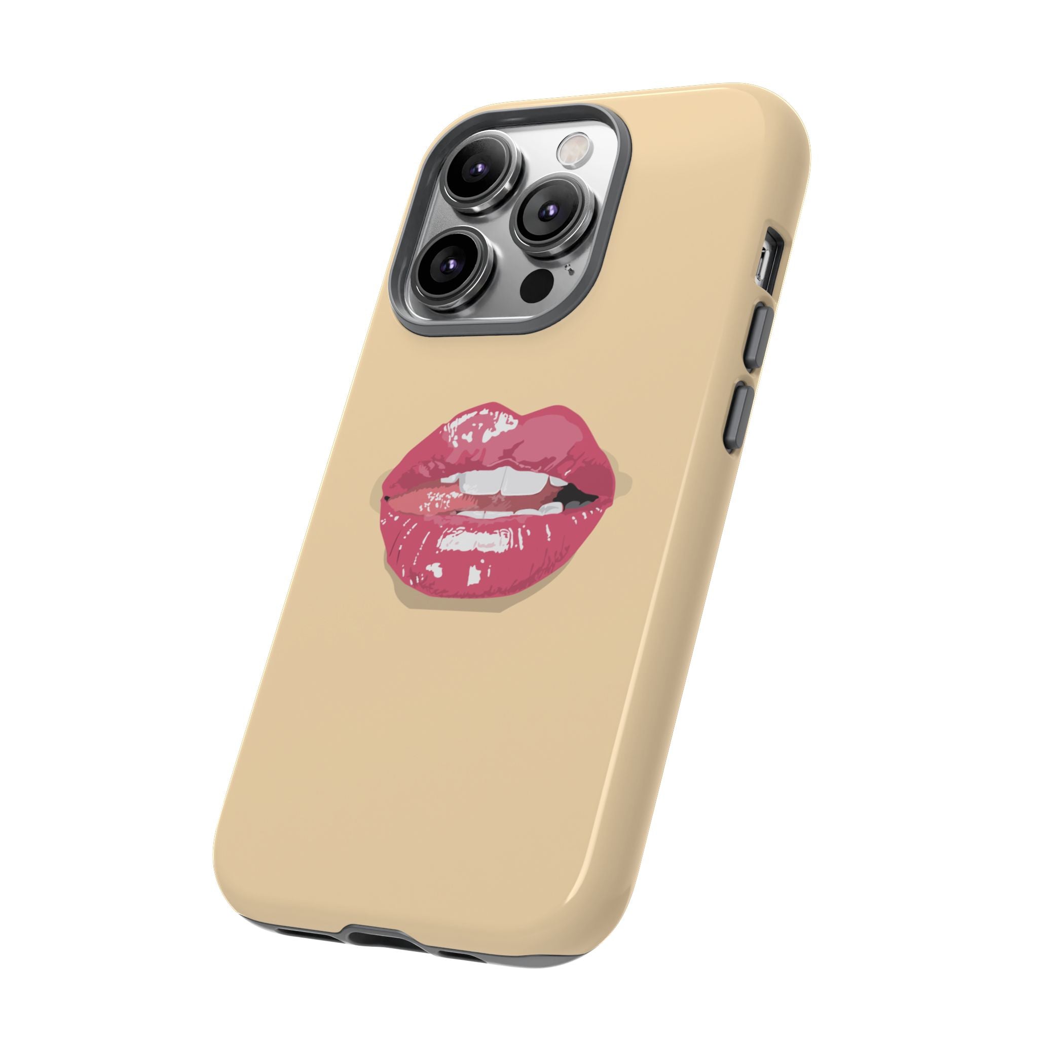 Stylish Phone Case with Lip Print, Trendy Mobile Cover, Fashion Accessory, Gift for Her, Cute Cell Phone Case