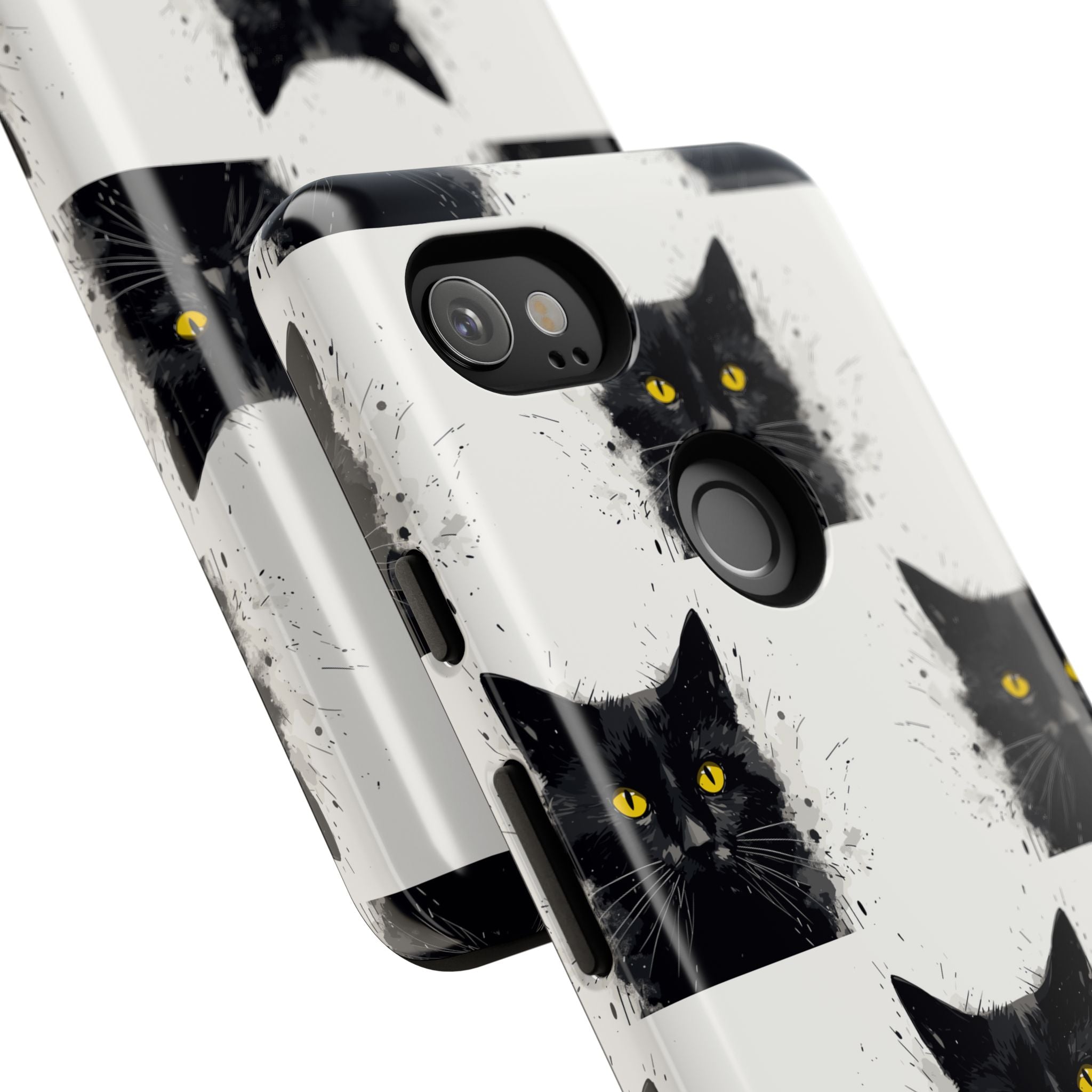Black Cat Phone Case, Tough Cases, Cat Lover Gift, Unique Design, Halloween, Animal Accessories, Custom Phone Cover