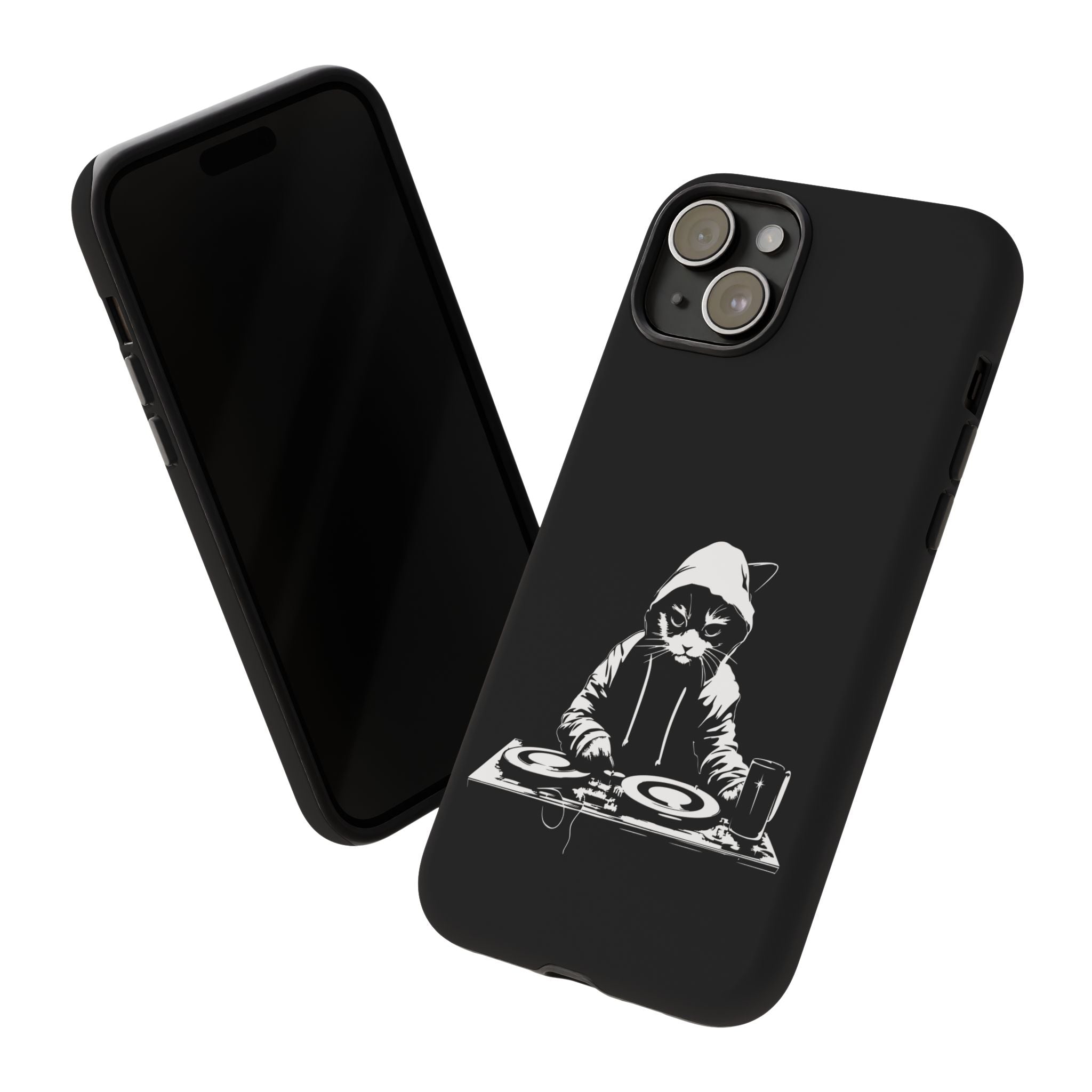 DJ Cat Phone Case, Tough Phone Cover, Pet Lover Gift, Music Enthusiast Accessory, Cute Cat Decor, Unique Case Design