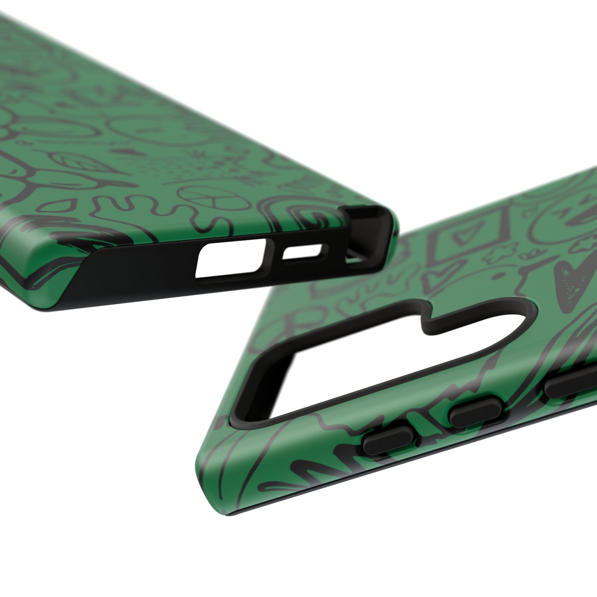 Playful Phone Case, Vibrant Green Tough Case, Quirky Graphic Design, Unique Gift for Kids, Fun Accessories, Christmas, Birthday