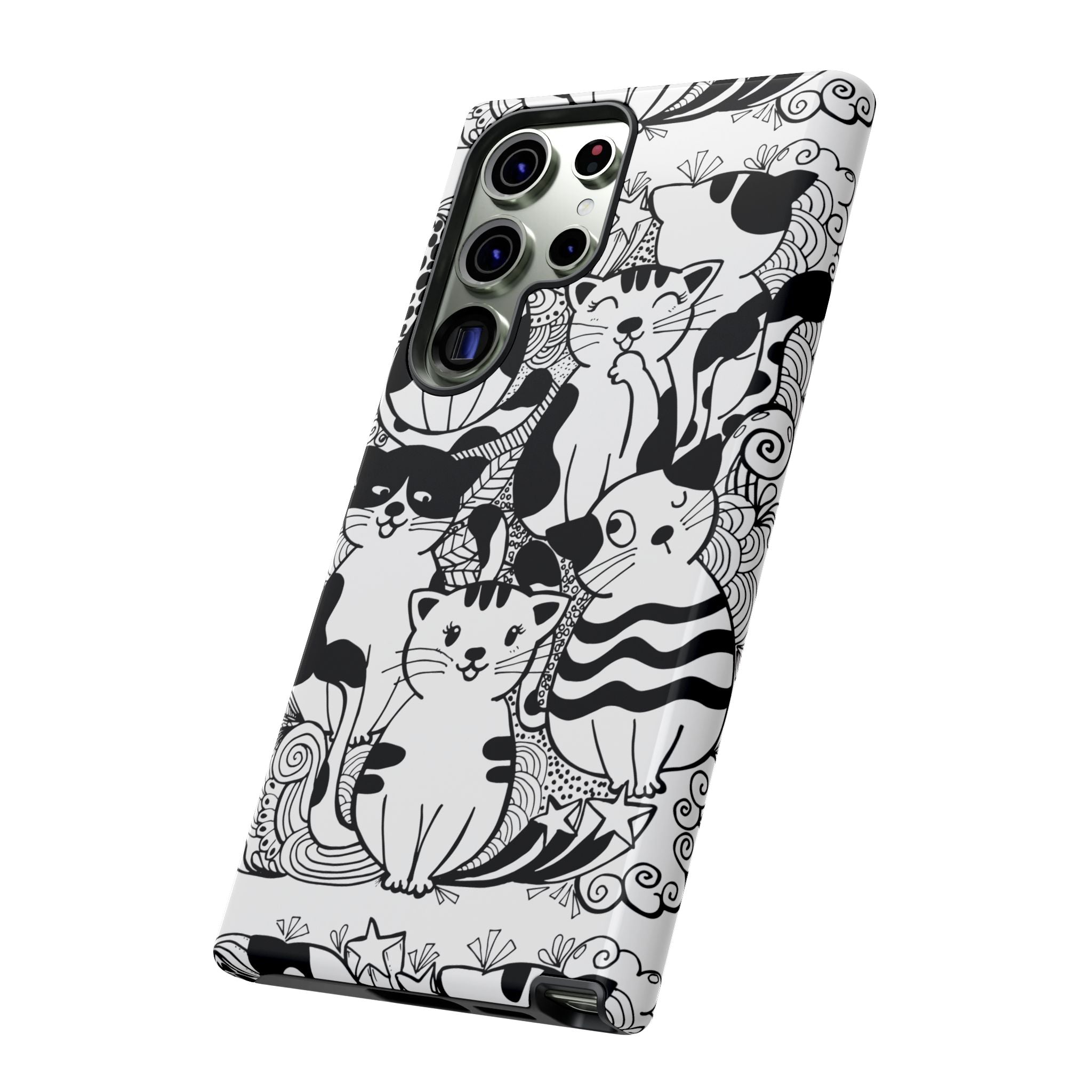Cat-Themed Phone Case, Cute Cat Art, Pet Lover Gift, Birthday Present, Unique Cat Decor, Fun Tech Accessories, Animal Lover Case