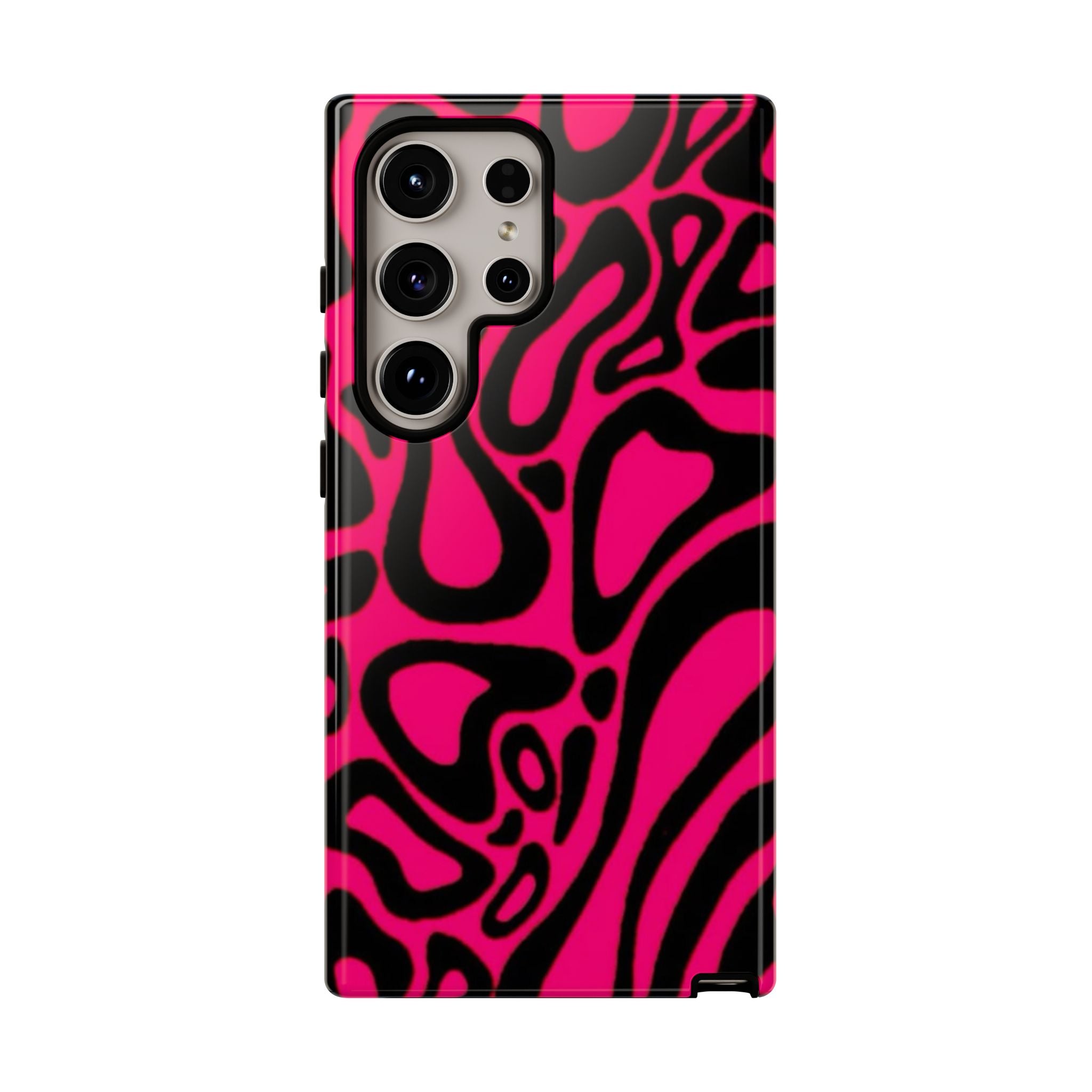 Bold Pink Patterned Phone Case, Stylish Tough Case, Trendy Accessory, Gift for Her, Tech Protection
