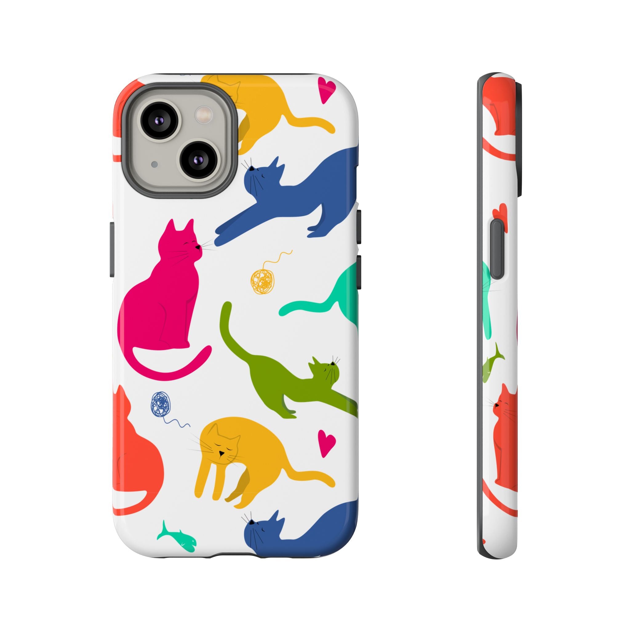 Colorful Cat Phone Case, Fun Pet Lover Gift, Tough Phone Cover, Cute Cat Accessories, Animal Theme Decor