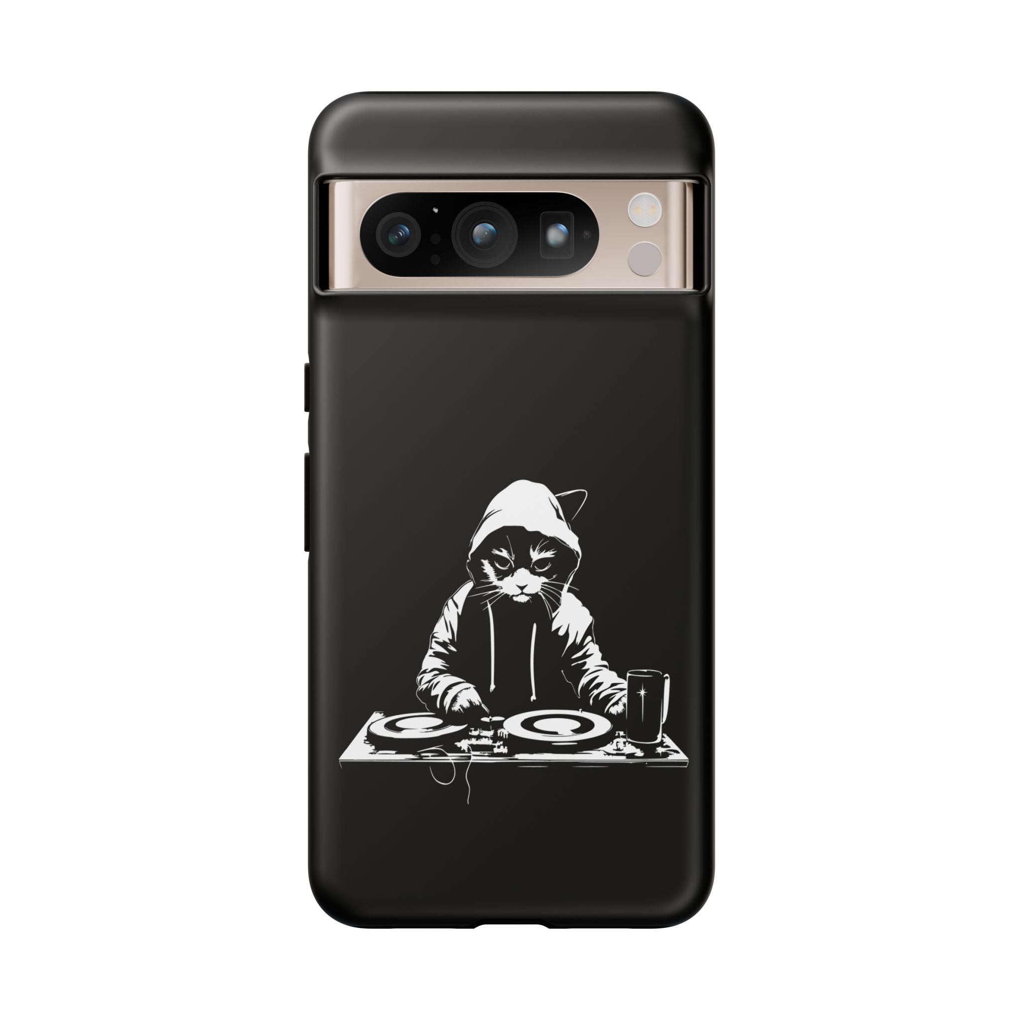 DJ Cat Phone Case, Tough Phone Cover, Pet Lover Gift, Music Enthusiast Accessory, Cute Cat Decor, Unique Case Design
