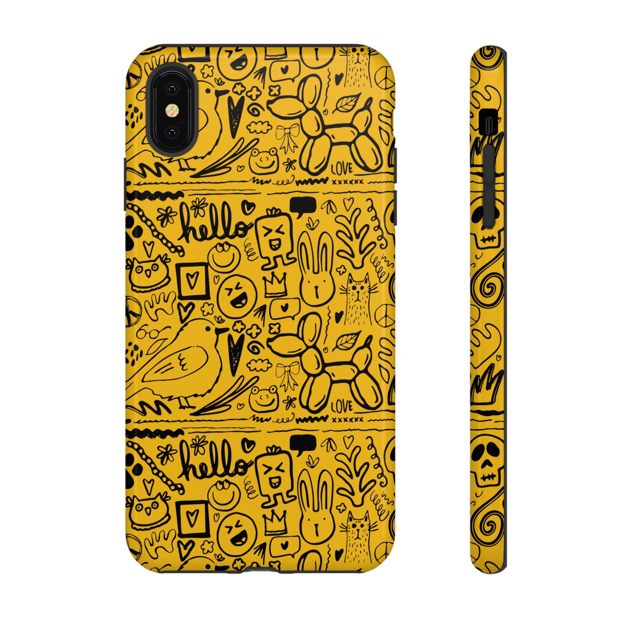 Vibrant Phone Case, Cute Yellow Floral iPhone Cover, Stylish Tough Case, Fun Phone Accessory, Perfect Gift for Teens