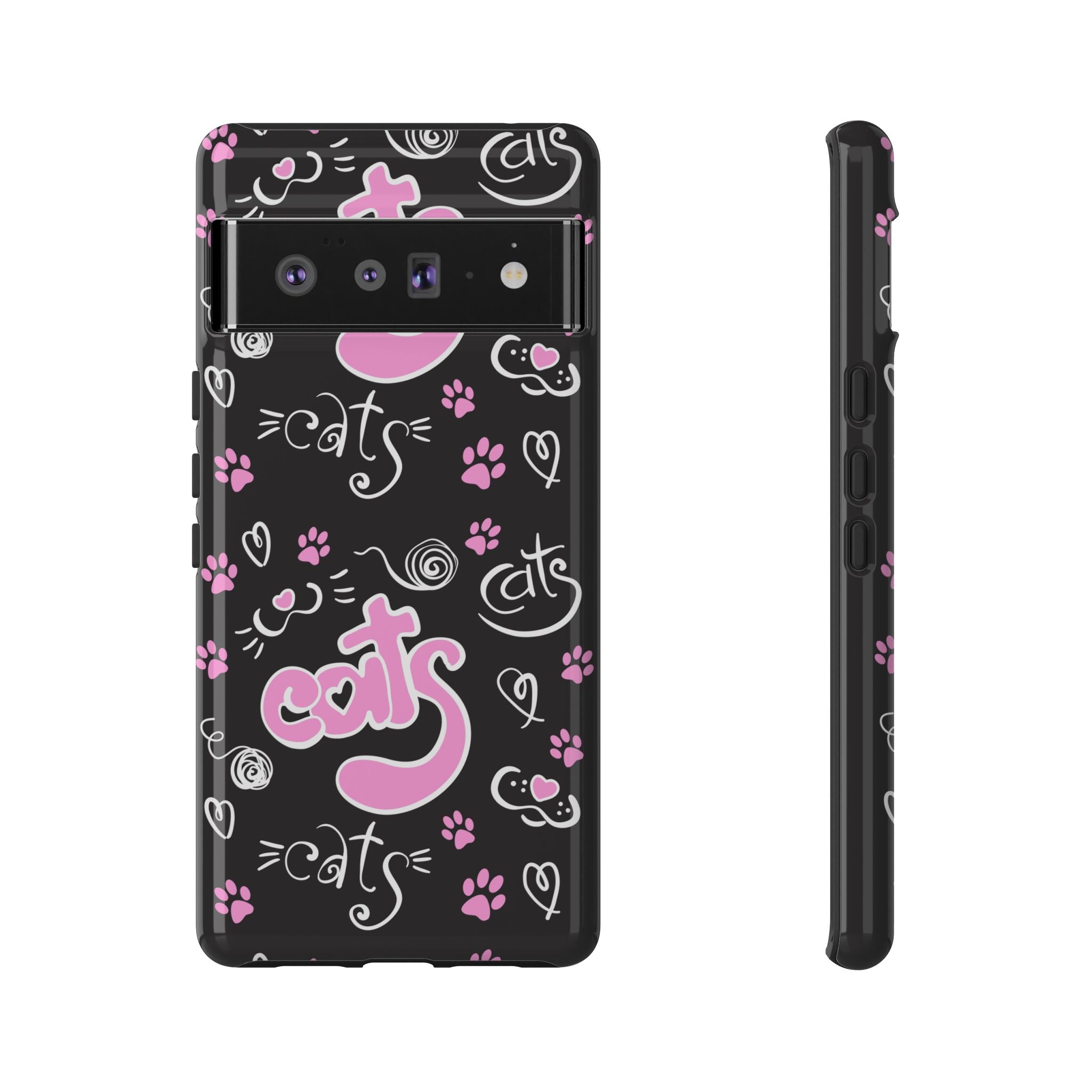 Cute Cat Print Phone Cases, Tough Cases for Cat Lovers, Pet Phone Cover, Gift for Cat Moms, Stylish Phone Accessories