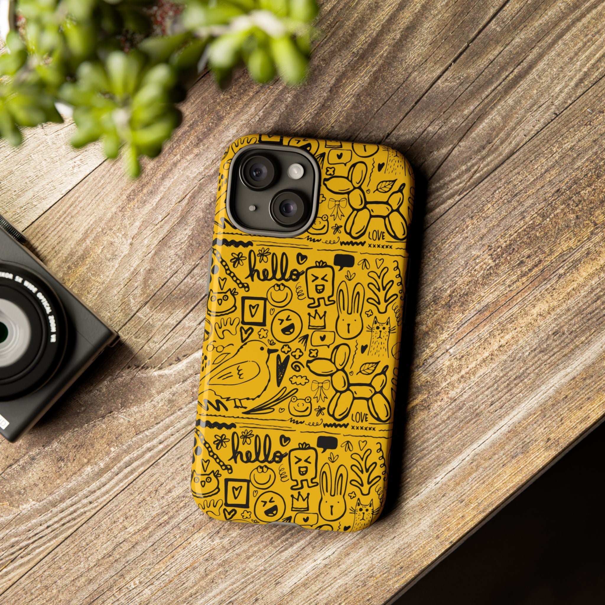 Vibrant Phone Case, Cute Yellow Floral iPhone Cover, Stylish Tough Case, Fun Phone Accessory, Perfect Gift for Teens