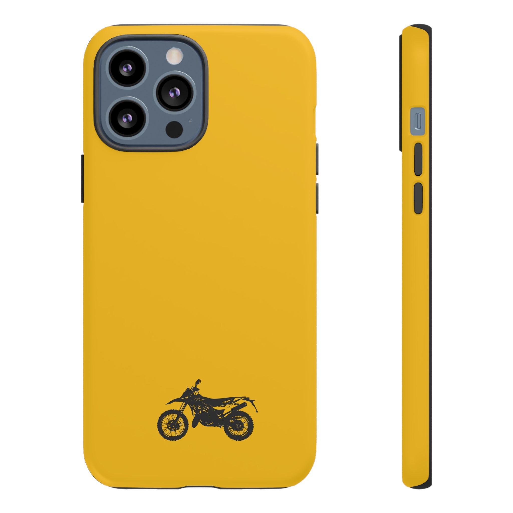 Motorcycle Phone Case, Tough Phone Cover, Gift for Bikers, Durable Tech Accessory, Yellow Motorcycle Design