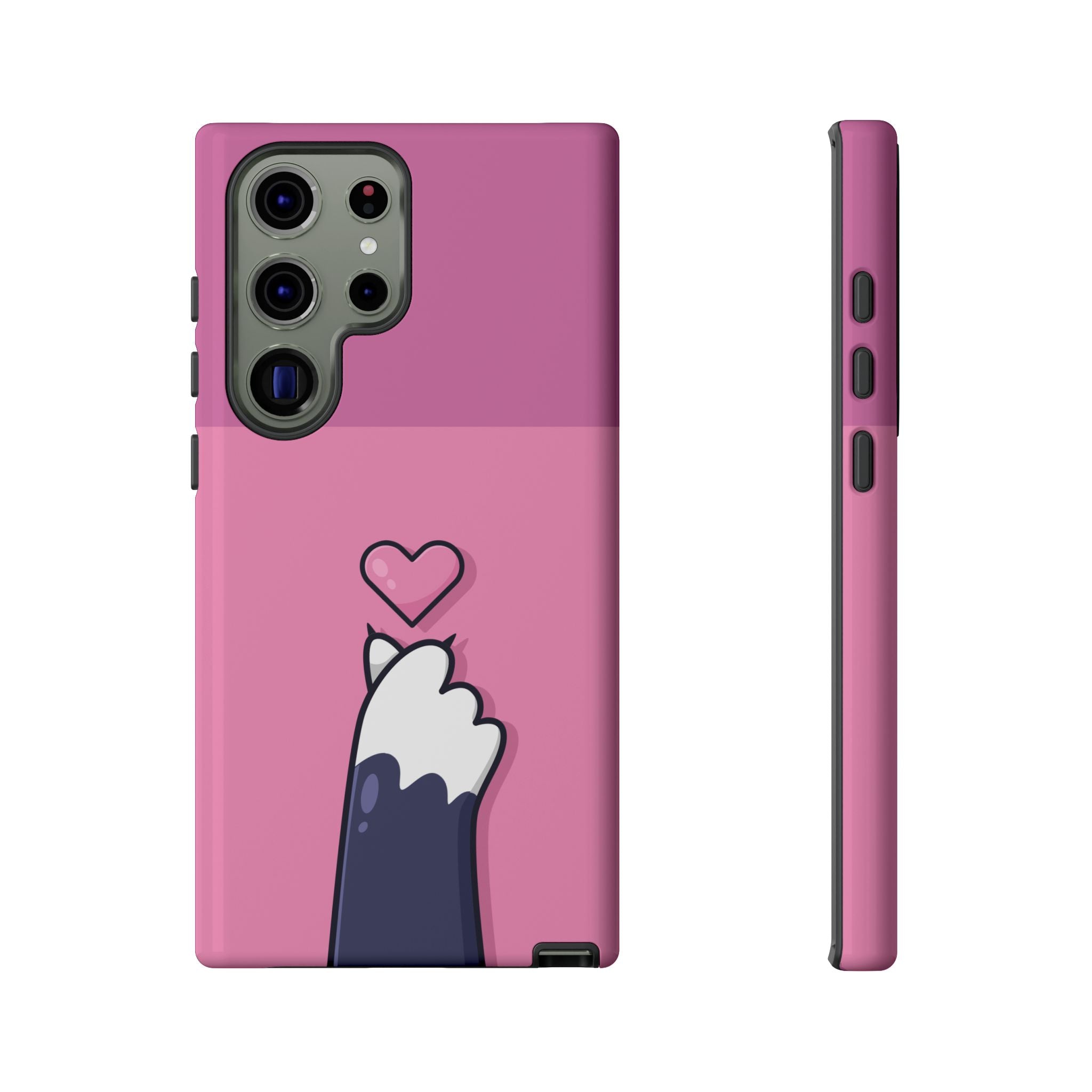 Cute Cat Paw Phone Case, Playful Pet Lover Gift, Animal Print Phone Cover, Heart Design Case, Fun Feminine Case, Kawaii Style