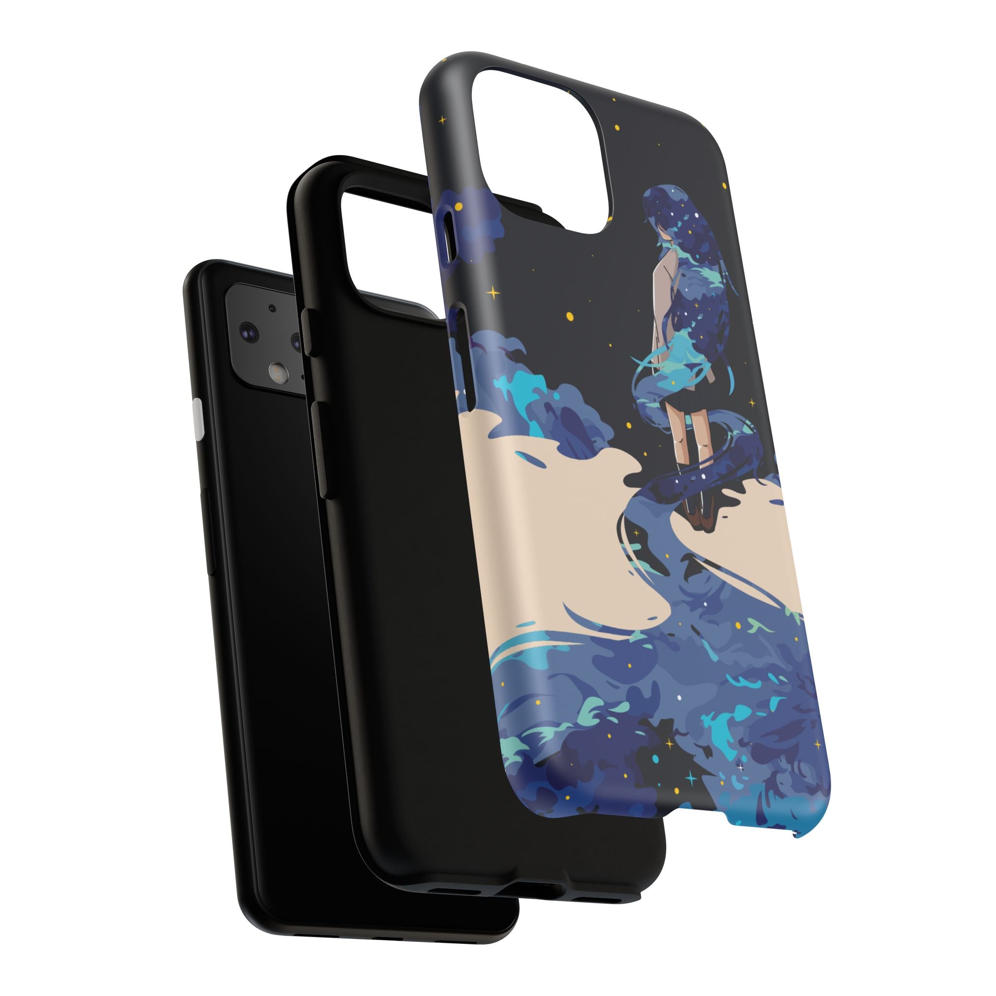 Galaxy-Inspired Phone Case, Celestial Design, Tough Phone Cover, Gift for Space Lovers, Artsy Accessories, Unique Merchandise
