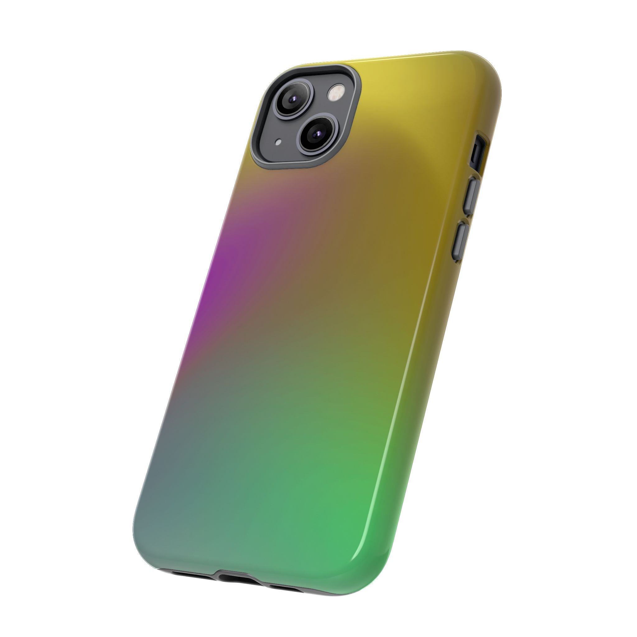 Vibrant Phone Case, Tough Cases, Colorful Phone Cover, Durable Mobile Case, Yellow Green Gradient Design