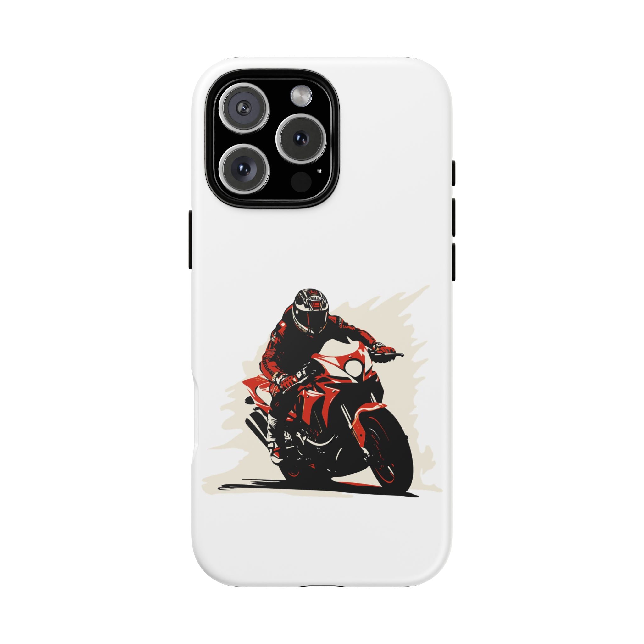 Motorcycle Phone Case, Tough Cases for Riders, Biker Accessory, Gifts for Motorcyclists, Red Bike Design