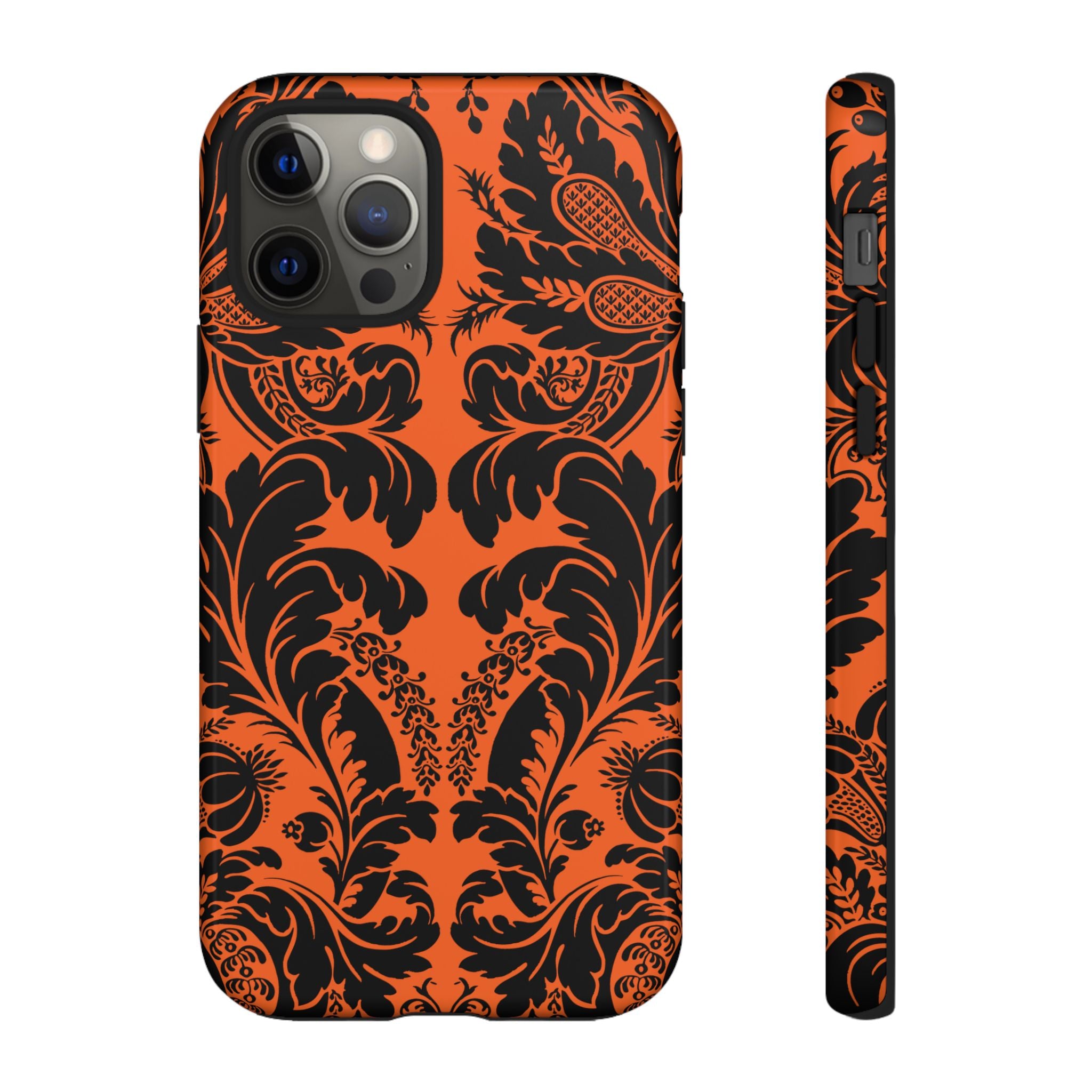 Elegant Phone Case with Orange Floral Design | Tough Cases, Smartphone Cover, Gift for Her, Floral Patterns, Stylish Accessories