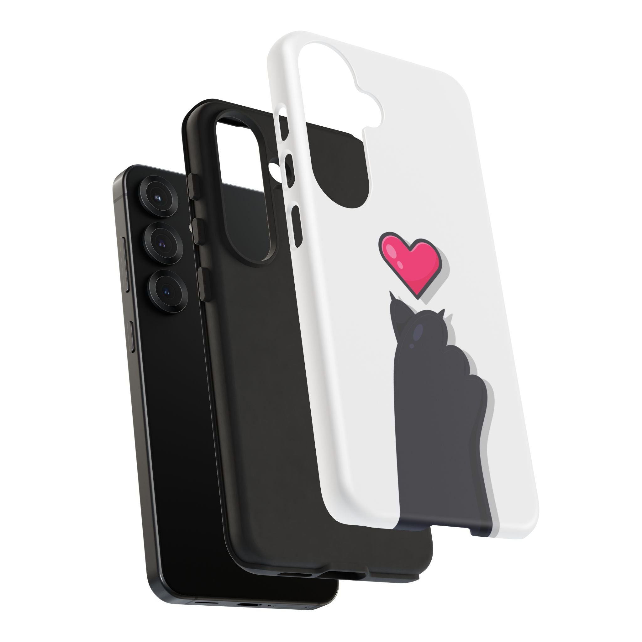 Cute Cat Love Phone Case, Tough Cell Phone Cover, Animal Lover Gifts, Pet Parent Accessories, Valentine's Day Essentials