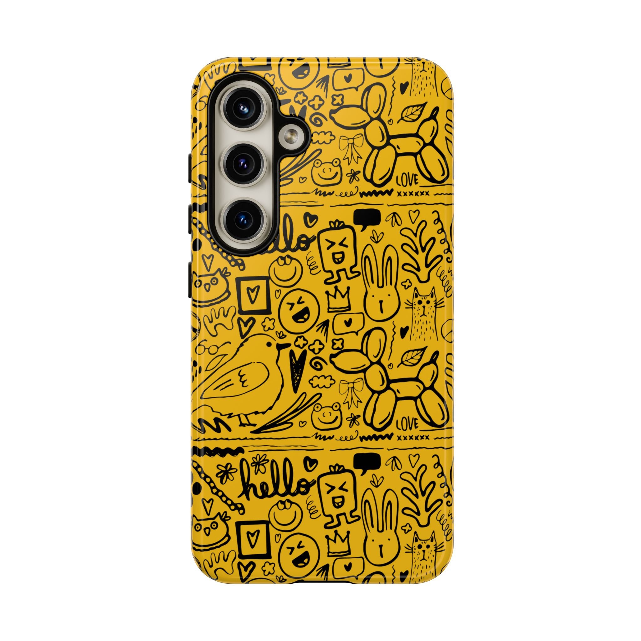 Vibrant Phone Case, Cute Yellow Floral iPhone Cover, Stylish Tough Case, Fun Phone Accessory, Perfect Gift for Teens