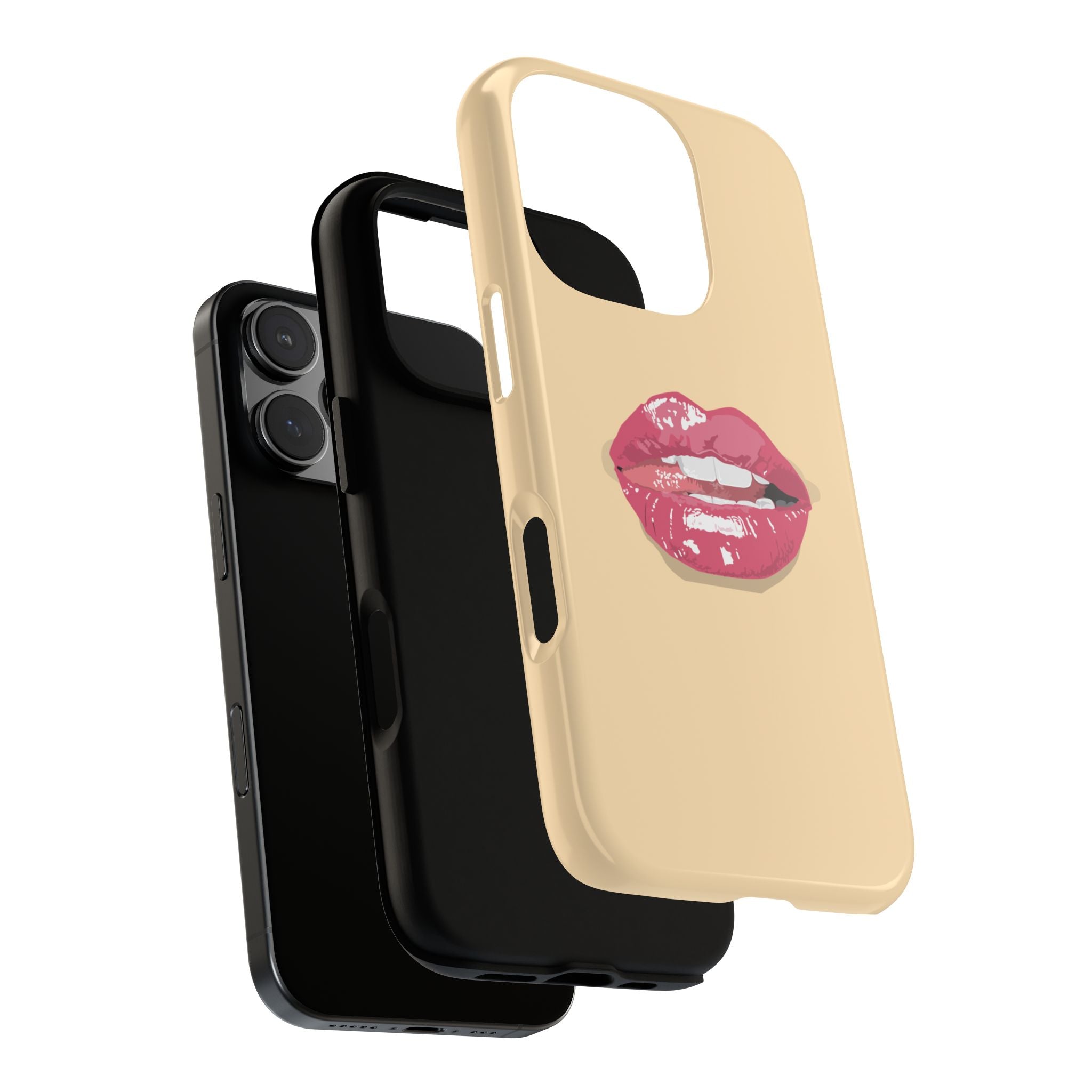 Stylish Phone Case with Lip Print, Trendy Mobile Cover, Fashion Accessory, Gift for Her, Cute Cell Phone Case