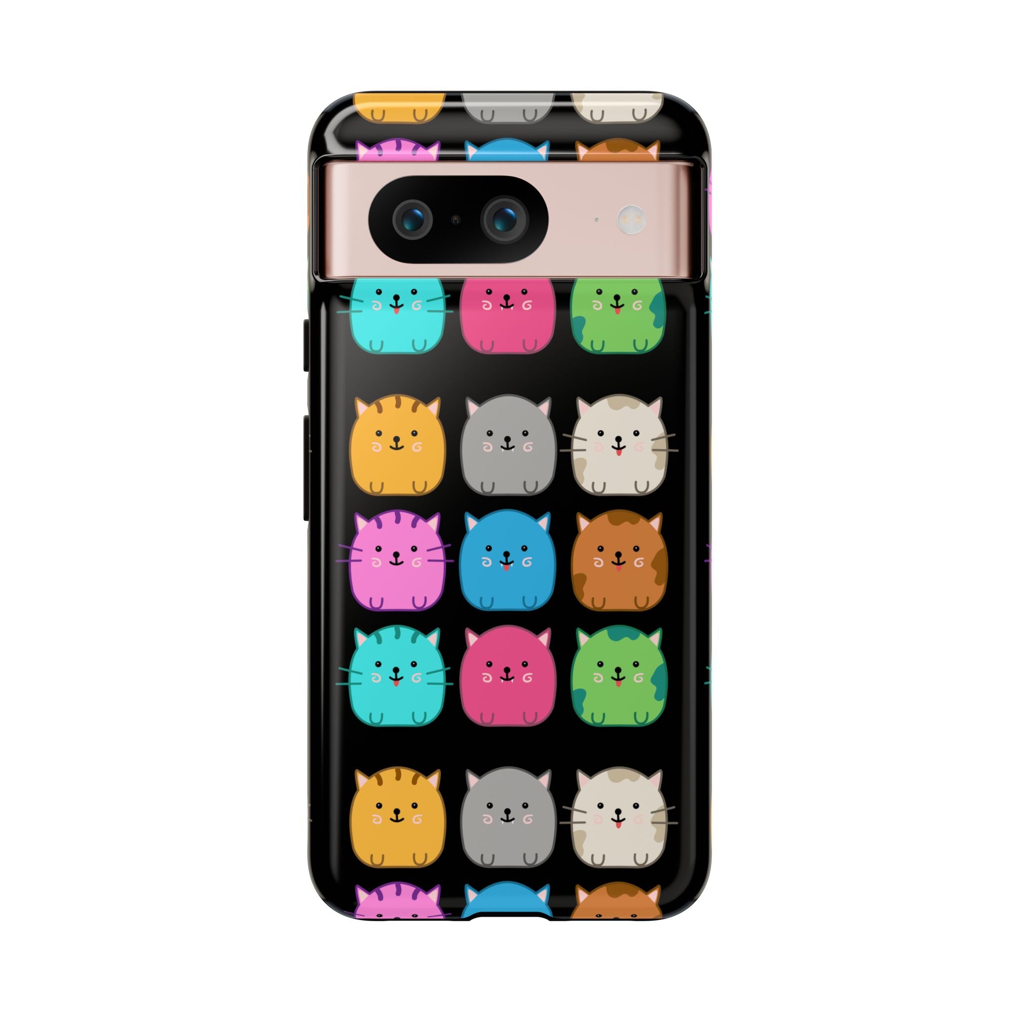 Cute Cat Phone Case, Kawaii Animal Lover Gift, Tough Phone Cover for Kids and Adults, Fun Cat Designs for Birthdays, Pet Lovers
